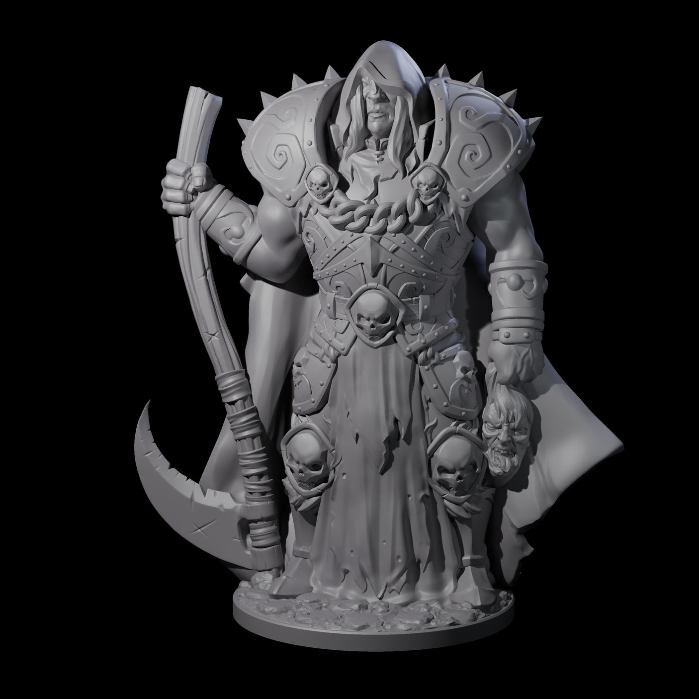 Warrior Lich Necromancer Miniature for Dungeons and Dragons, Pathfinder or other TTRPGs