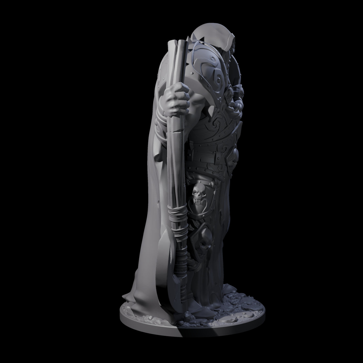 Warrior Lich Necromancer Miniature for Dungeons and Dragons, Pathfinder or other TTRPGs