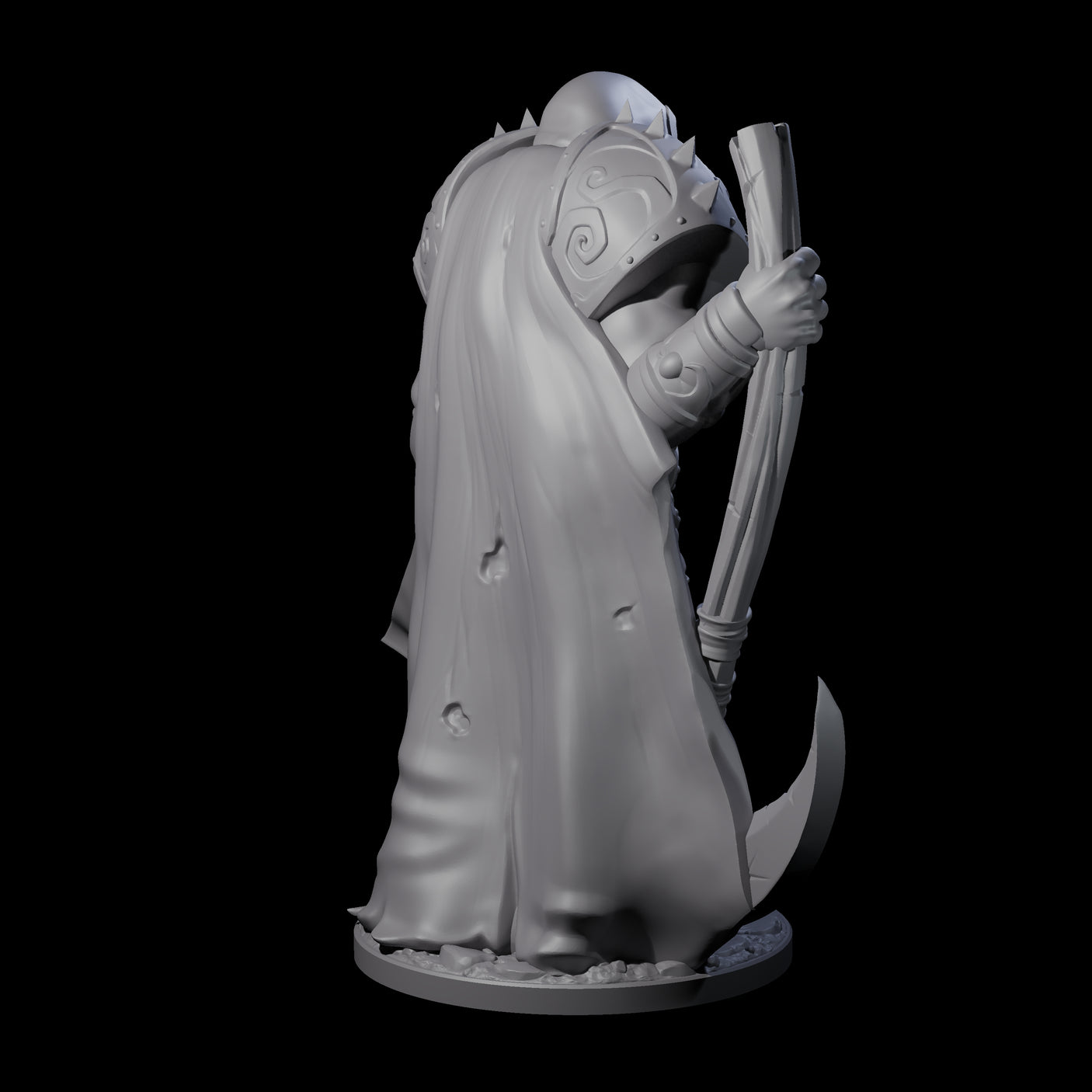 Warrior Lich Necromancer Miniature for Dungeons and Dragons, Pathfinder or other TTRPGs