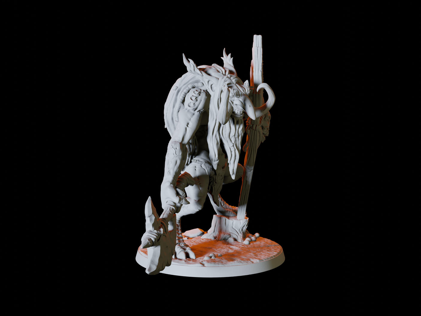 Warrior Troll Miniature for Dungeons and Dragons, Pathfinder or other TTRPGs