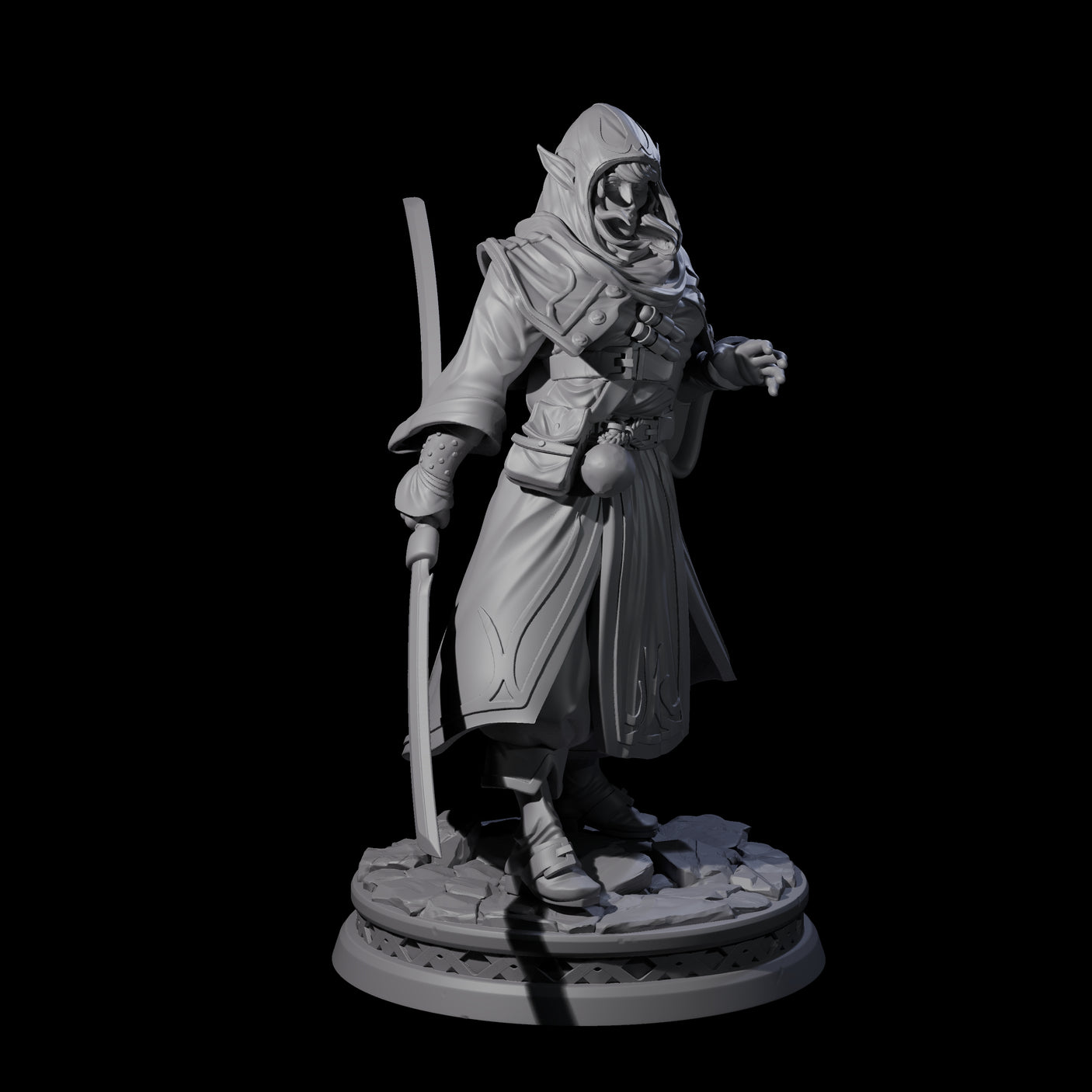 Wary Elf Traveller Miniature for Dungeons and Dragons, Pathfinder or other TTRPGs