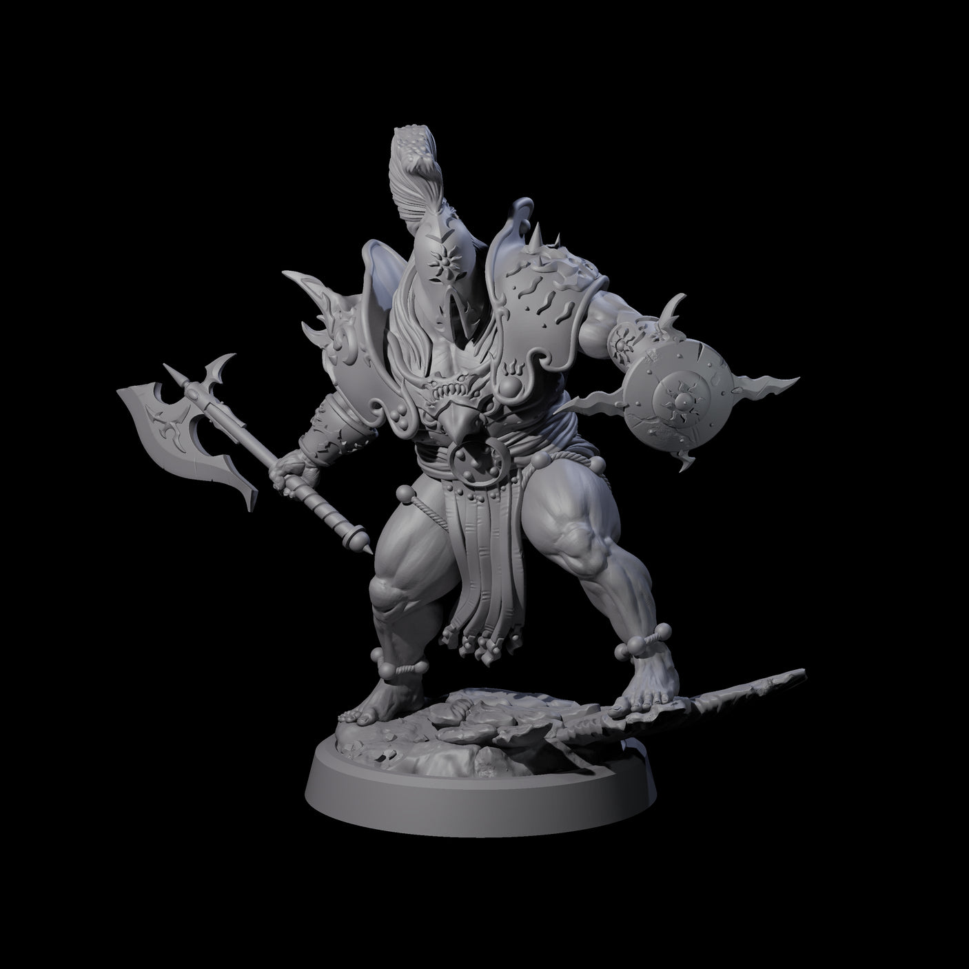 Weathered Human Barbarian Miniature for Dungeons and Dragons, Pathfinder or other TTRPGs