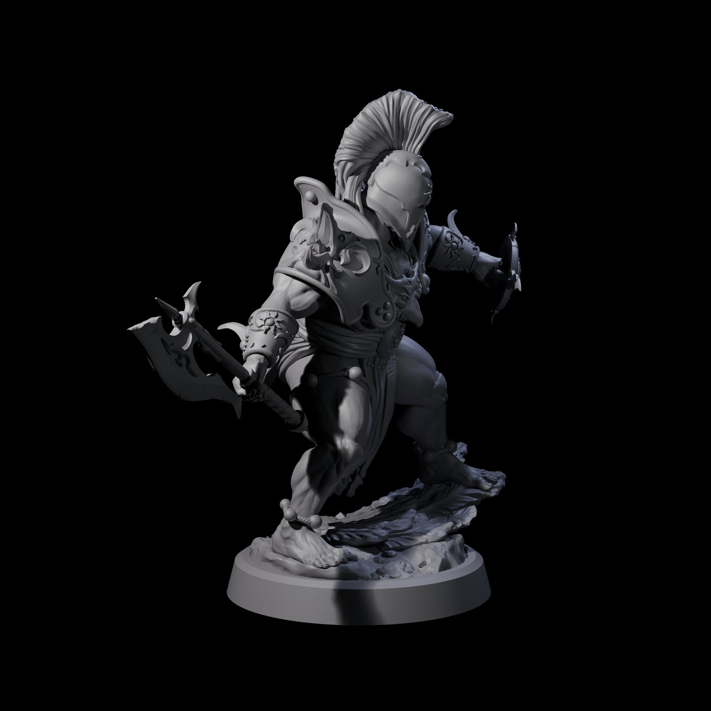 Weathered Human Barbarian Miniature for Dungeons and Dragons, Pathfinder or other TTRPGs
