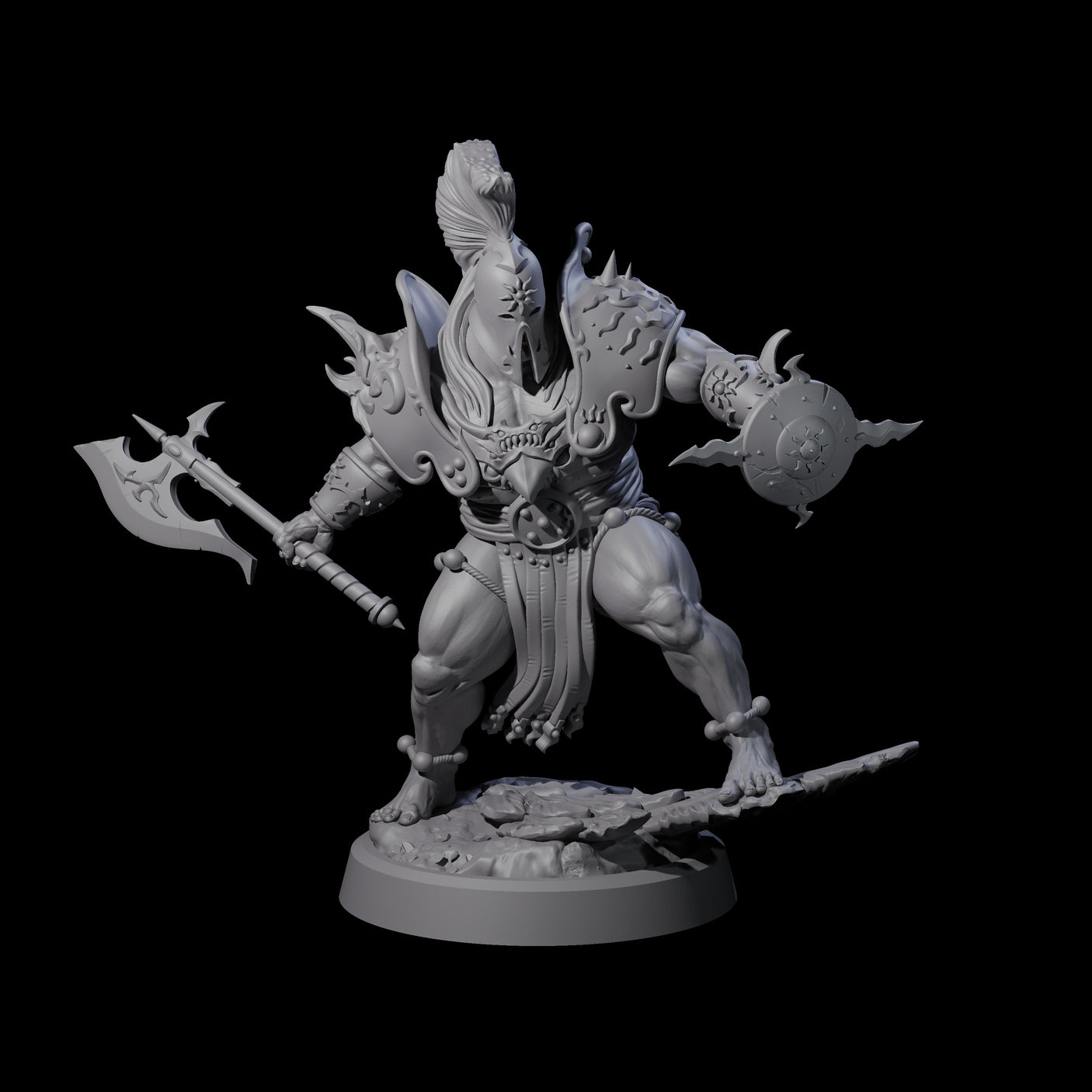 Weathered Human Barbarian Miniature for Dungeons and Dragons, Pathfinder or other TTRPGs