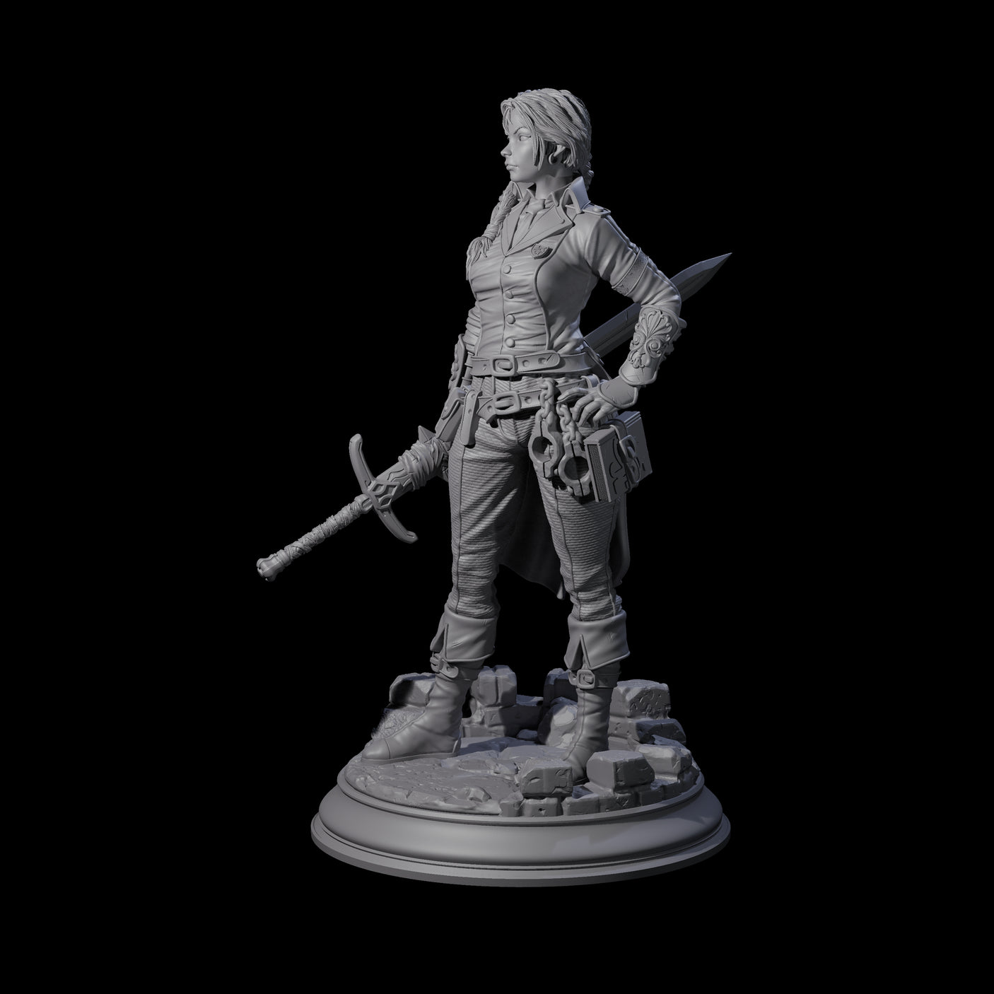 Weathered Human Ranger Miniature for Dungeons and Dragons, Pathfinder or other TTRPGs