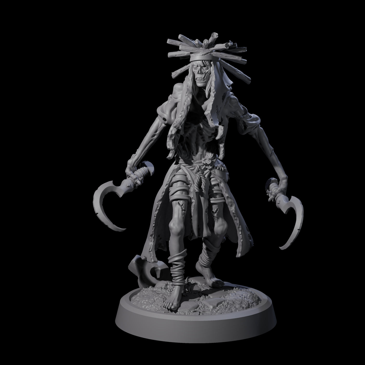 Weathered Zombie Serf B Miniature for Dungeons and Dragons, Pathfinder or other TTRPGs