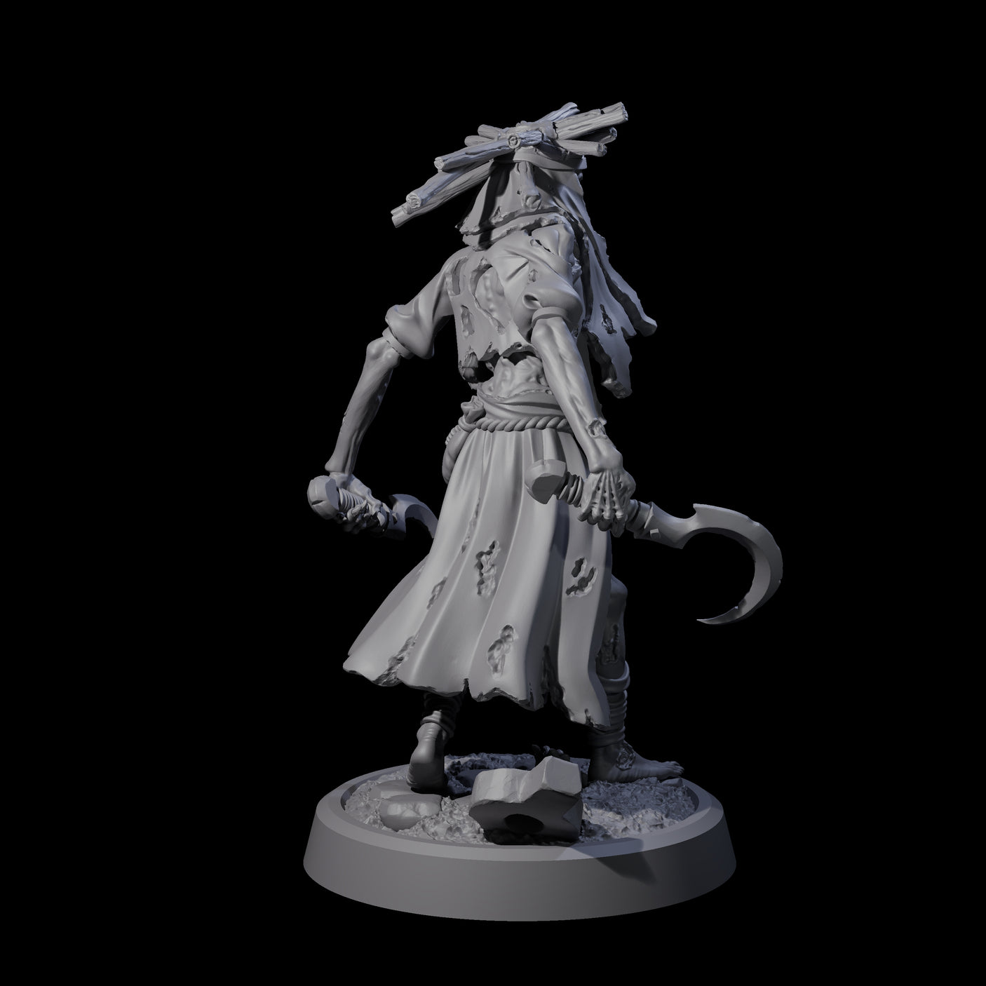 Weathered Zombie Serf B Miniature for Dungeons and Dragons, Pathfinder or other TTRPGs