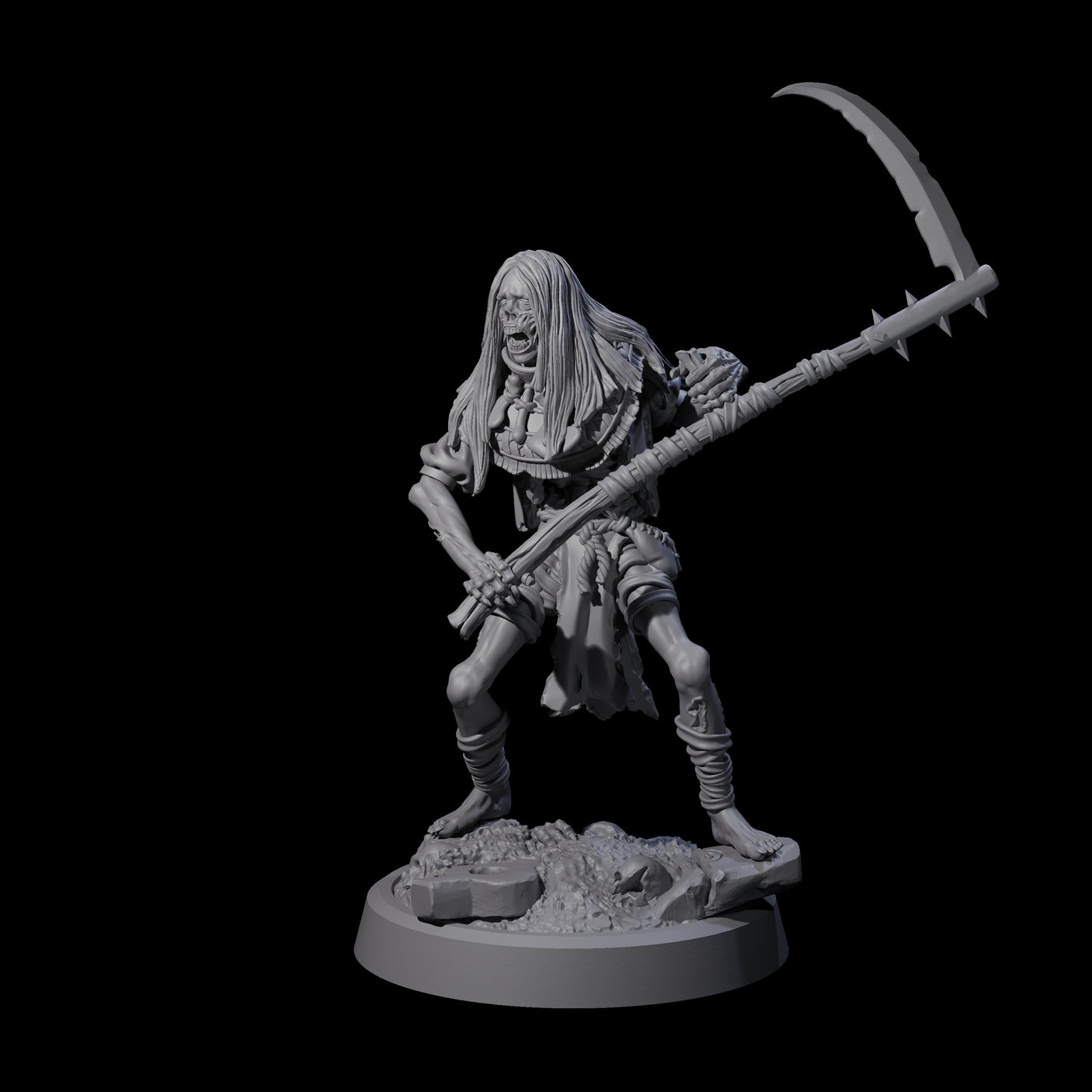 Weathered Zombie Serfs Miniature for Dungeons and Dragons, Pathfinder or other TTRPGs