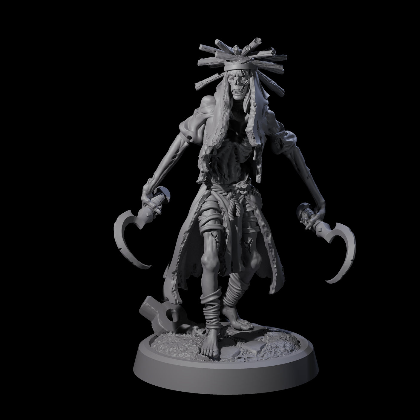 Weathered Zombie Serfs Miniature for Dungeons and Dragons, Pathfinder or other TTRPGs