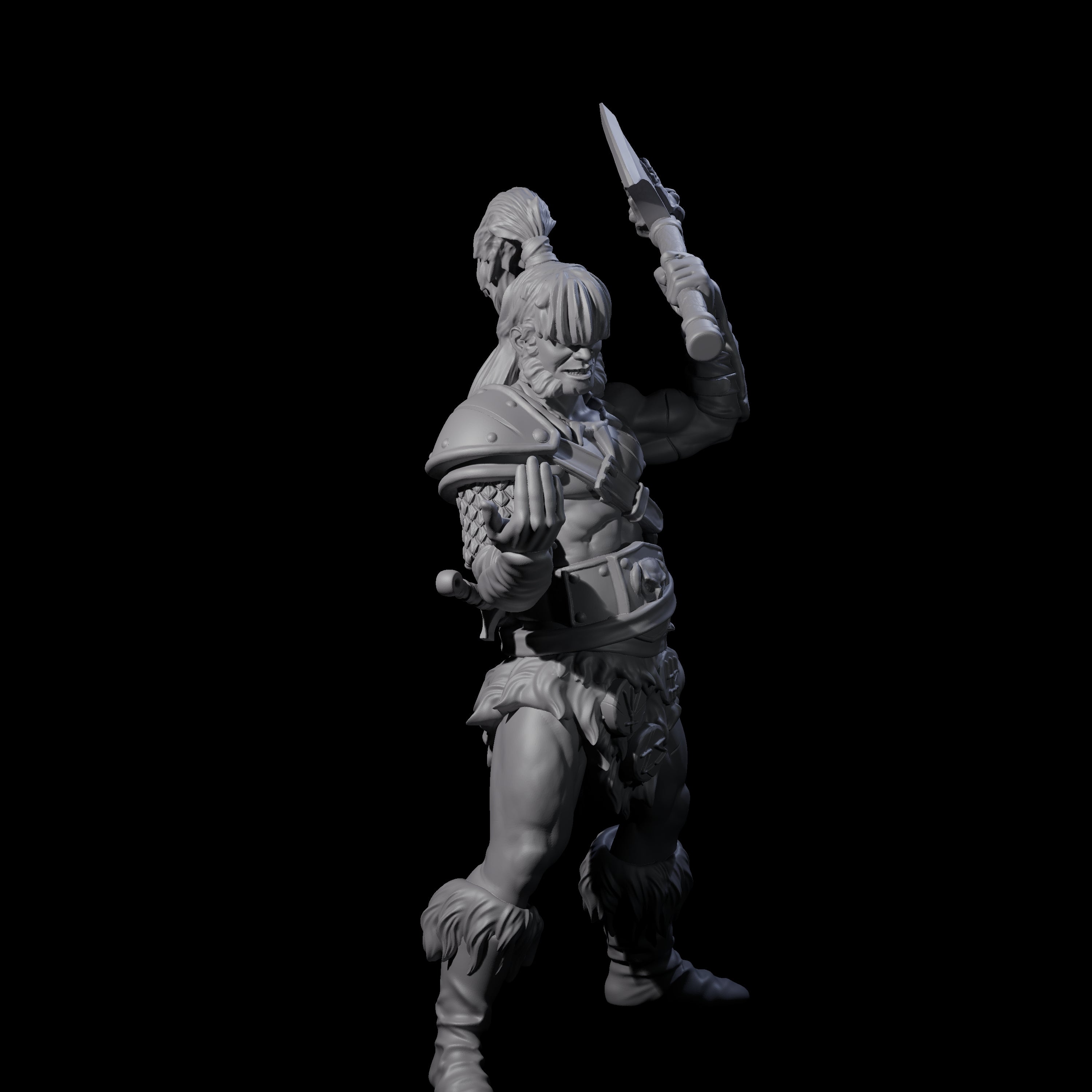 Weird Hair Human Barbarian Miniature for Dungeons and Dragons, Pathfinder or other TTRPGs