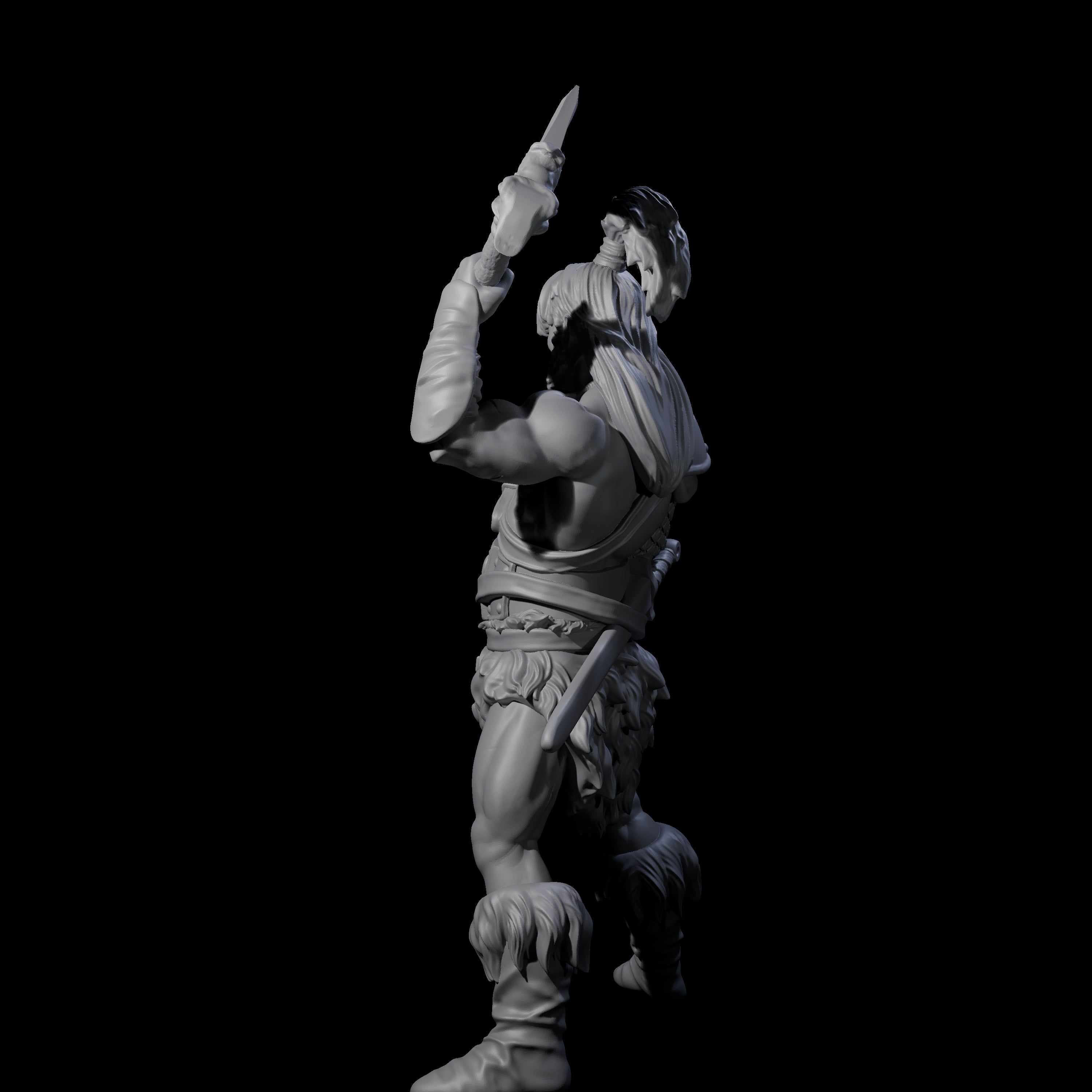 Weird Hair Human Barbarian Miniature for Dungeons and Dragons, Pathfinder or other TTRPGs