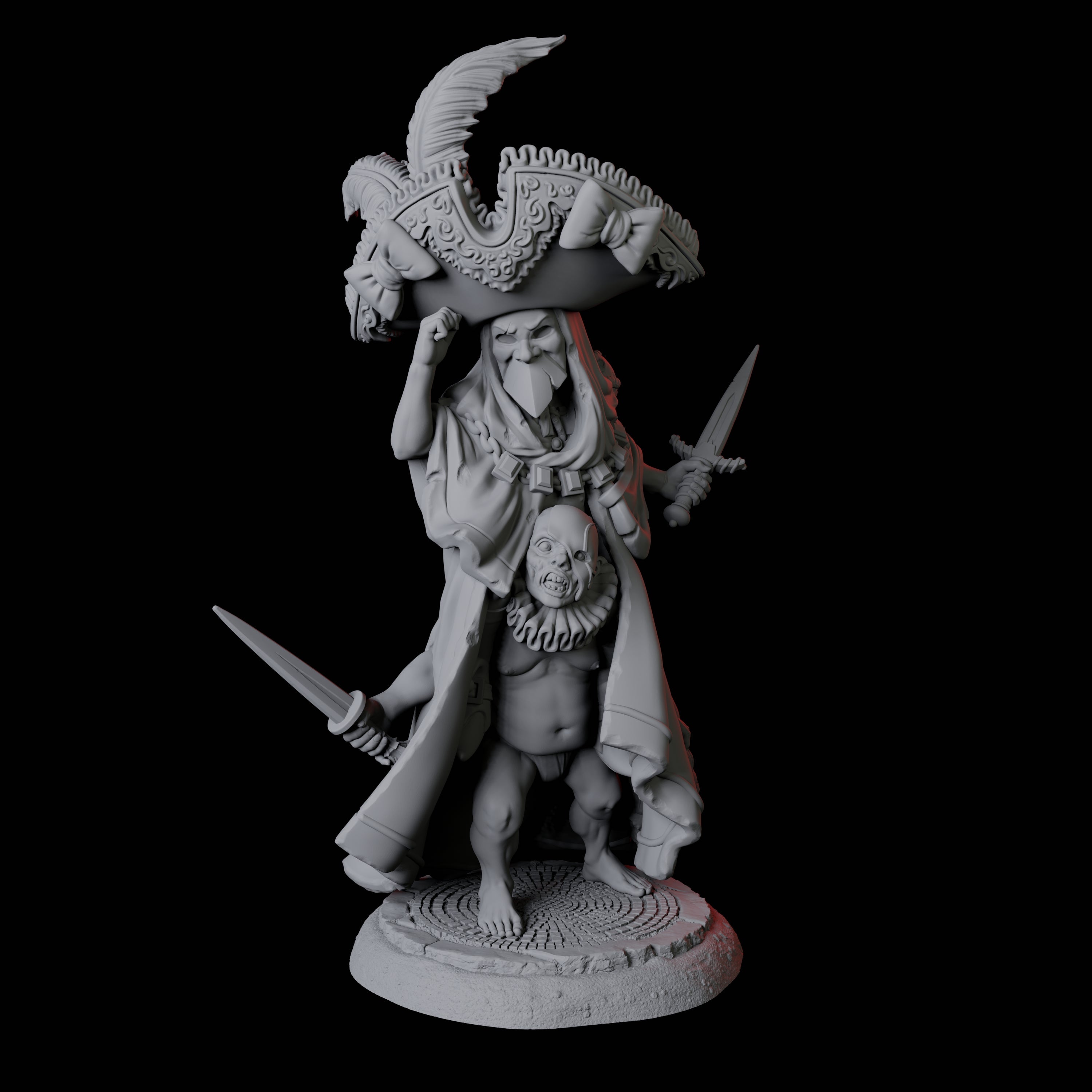 Weird Halfling Jester Pair A Miniature for Dungeons and Dragons, Pathfinder or other TTRPGs