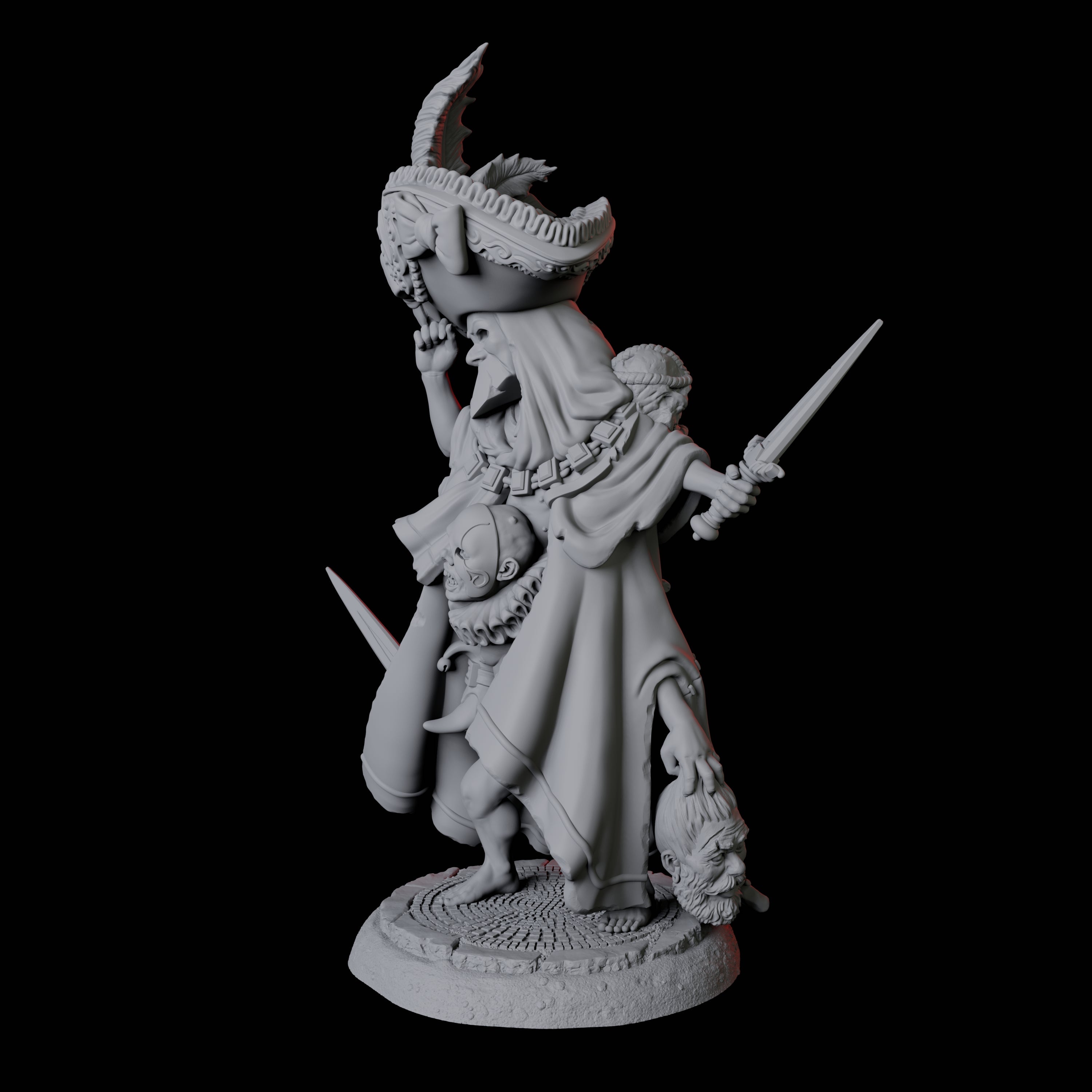 Weird Halfling Jester Pair A Miniature for Dungeons and Dragons, Pathfinder or other TTRPGs
