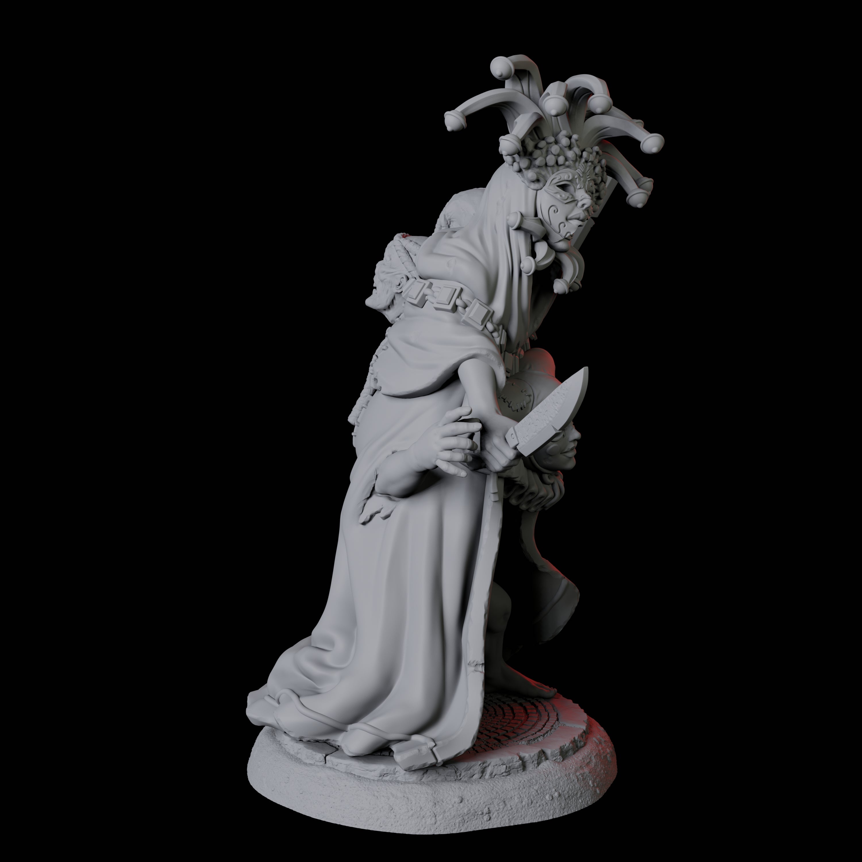 Weird Halfling Jester Pair B Miniature for Dungeons and Dragons, Pathfinder or other TTRPGs