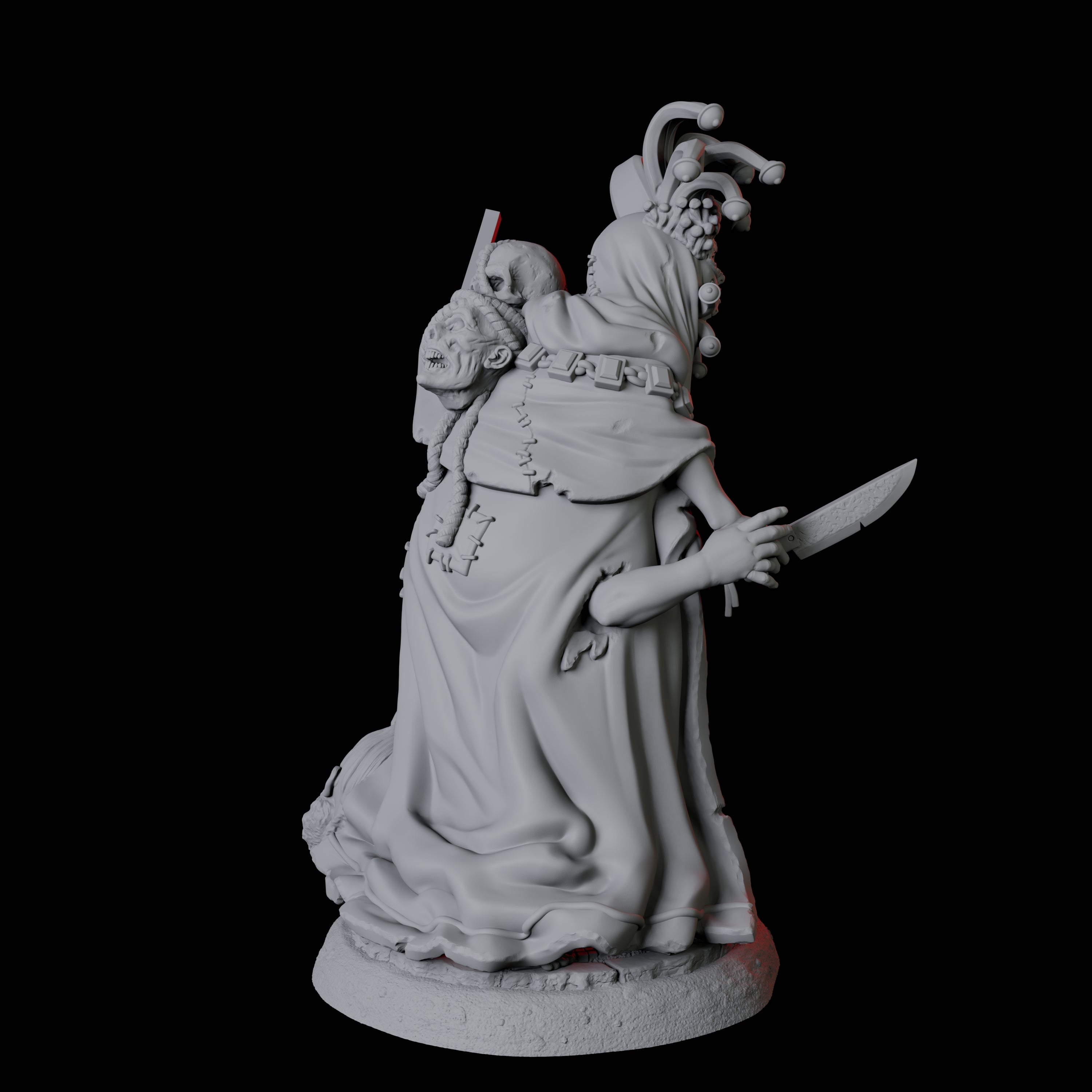 Weird Halfling Jester Pair B Miniature for Dungeons and Dragons, Pathfinder or other TTRPGs