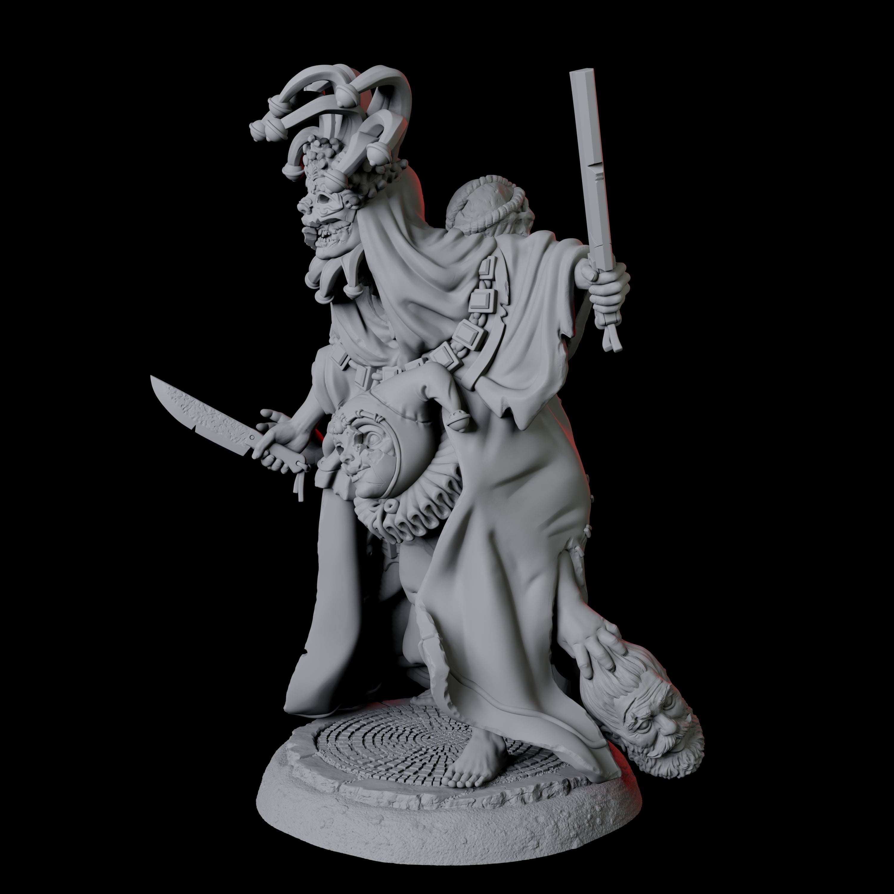 Weird Halfling Jester Pair B Miniature for Dungeons and Dragons, Pathfinder or other TTRPGs