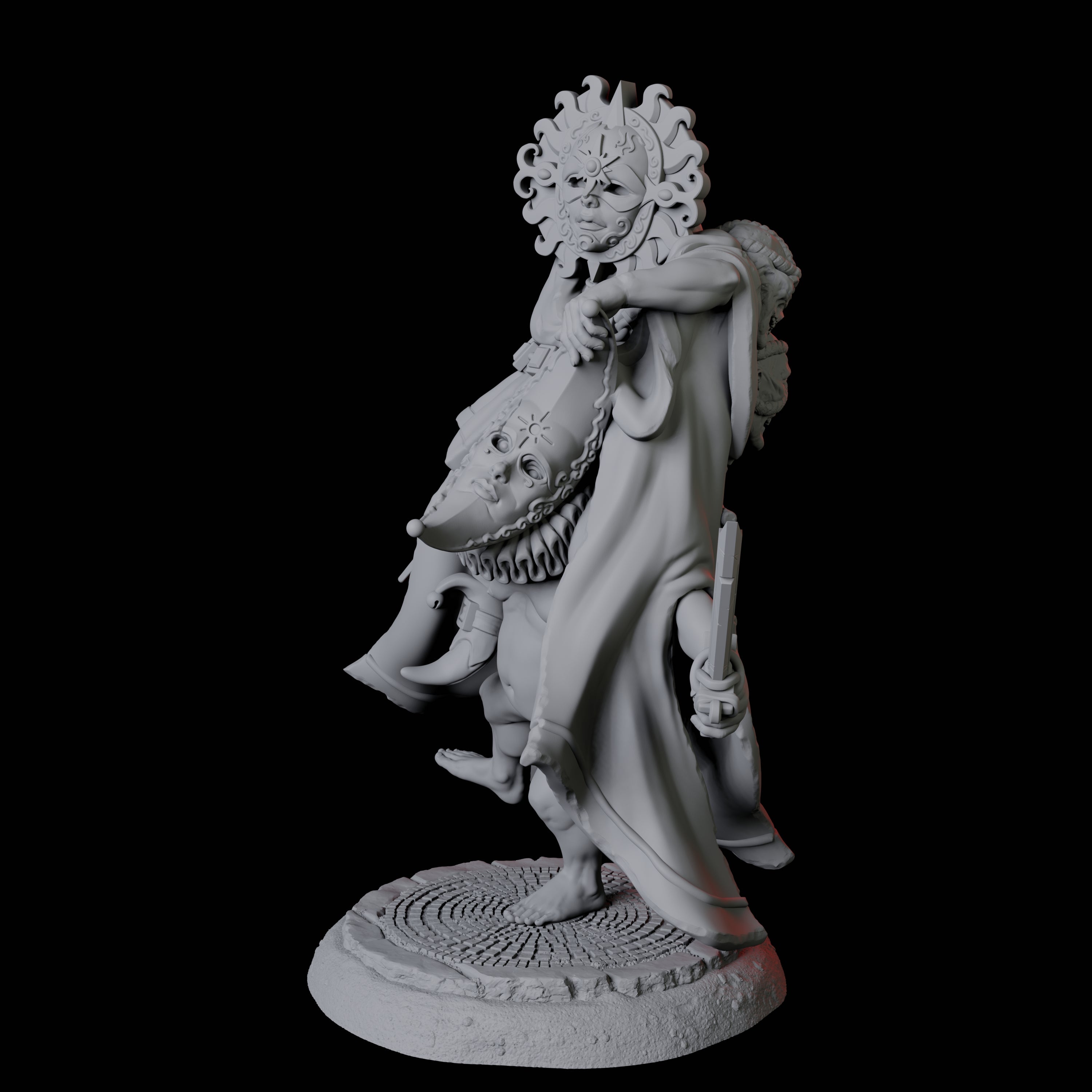 Weird Halfling Jester Pair C Miniature for Dungeons and Dragons, Pathfinder or other TTRPGs