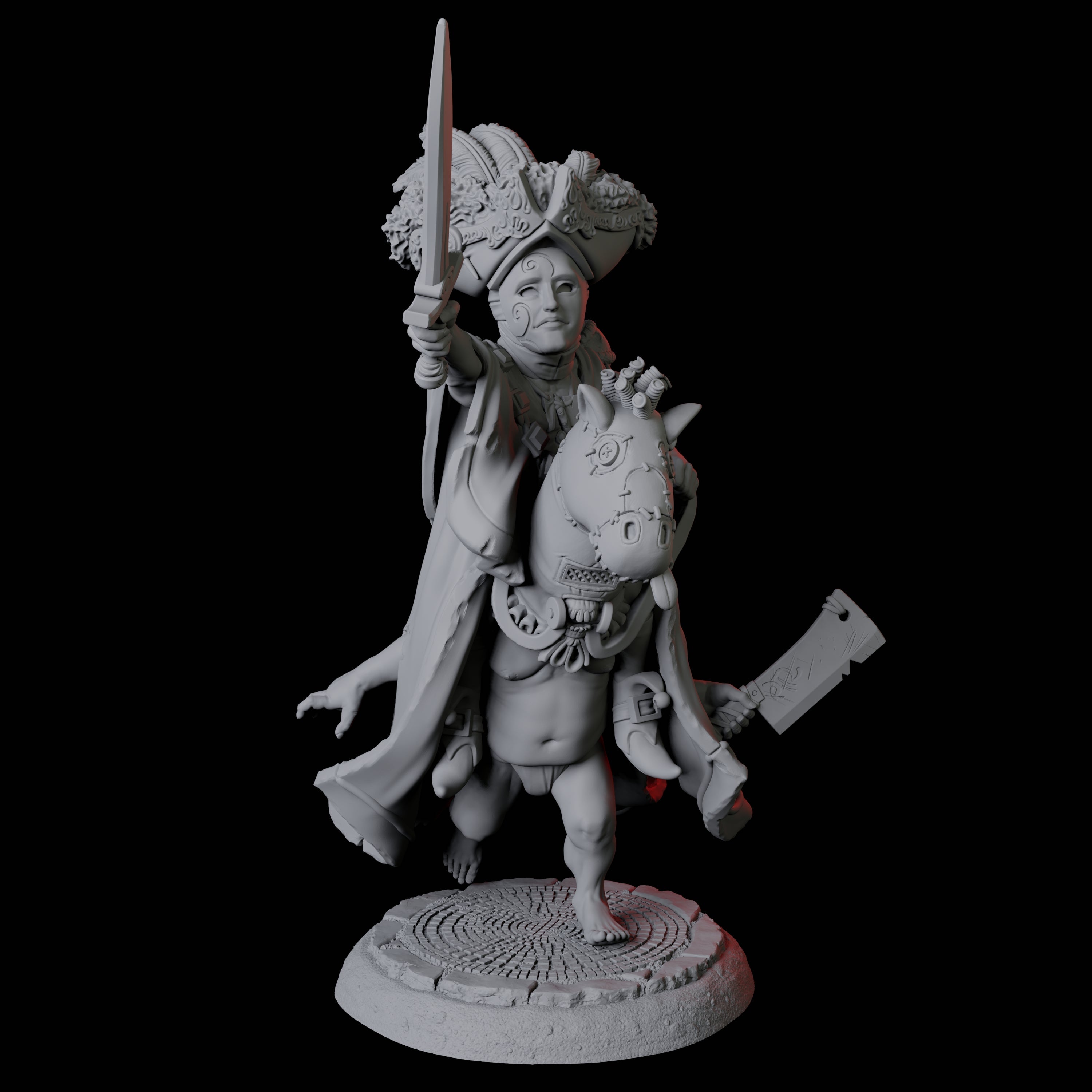Weird Halfling Jester Pair D Miniature for Dungeons and Dragons, Pathfinder or other TTRPGs