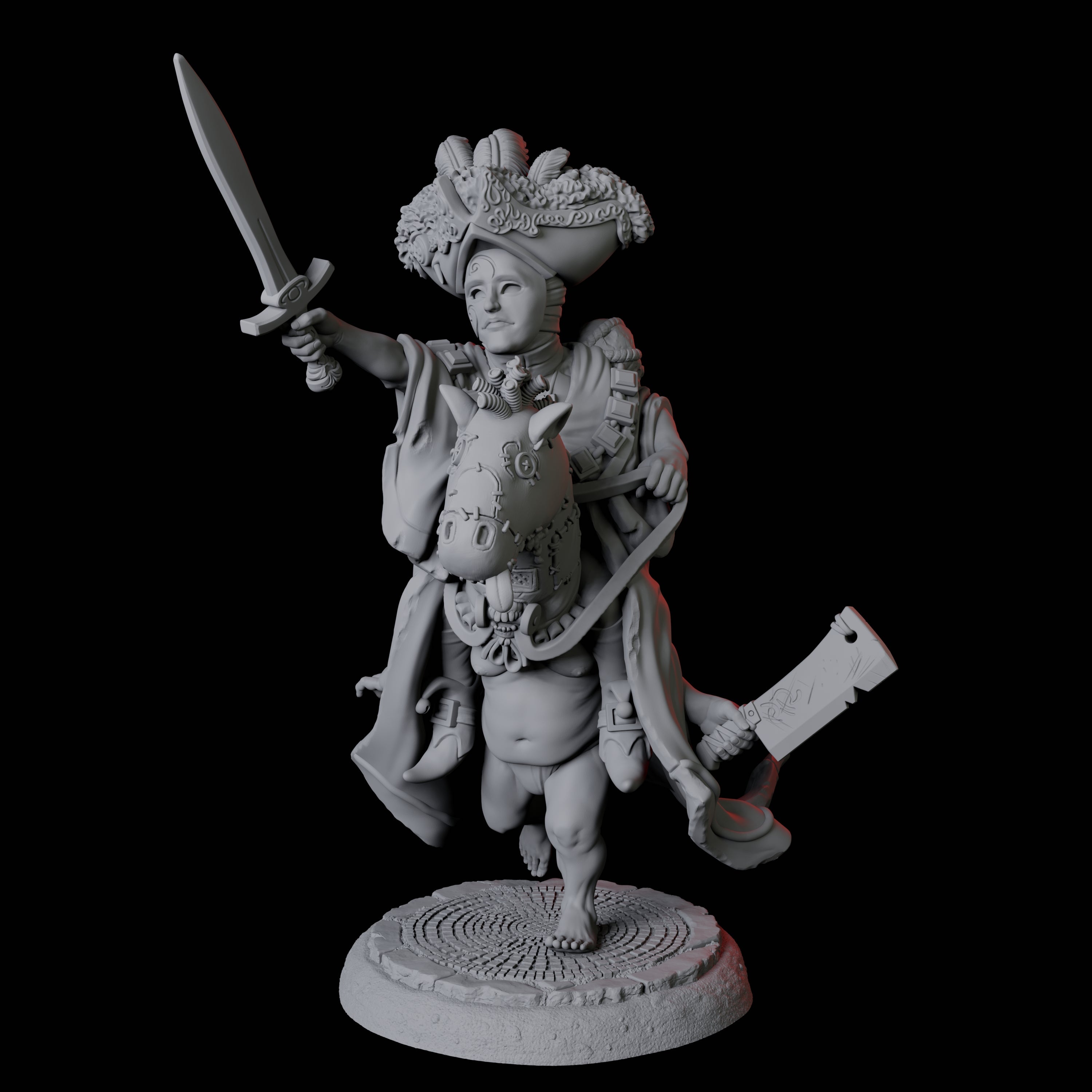 Weird Halfling Jester Pair D Miniature for Dungeons and Dragons, Pathfinder or other TTRPGs