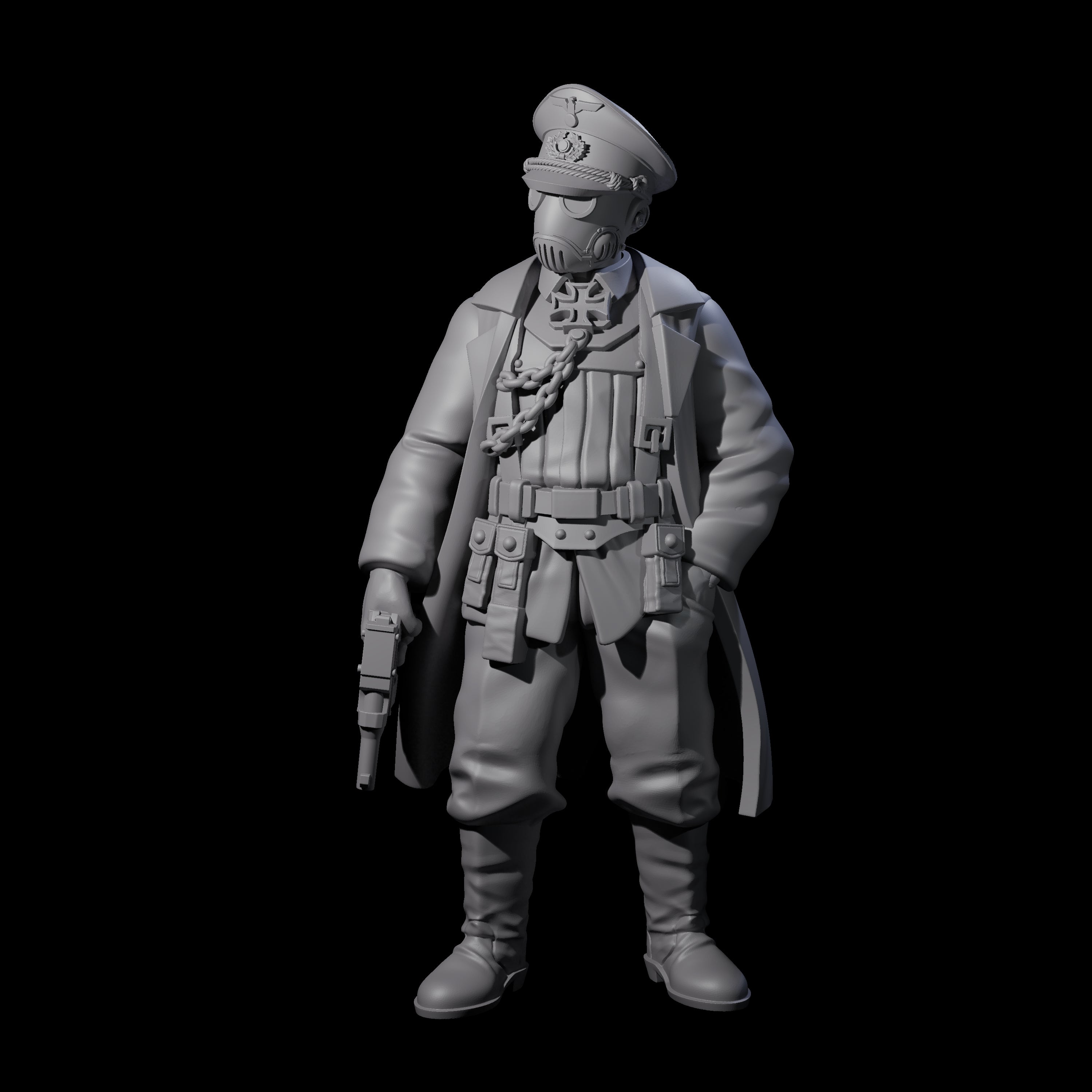 Weird War German Calculating Officer A Miniature for Dungeons and Dragons, Pathfinder or other TTRPGs