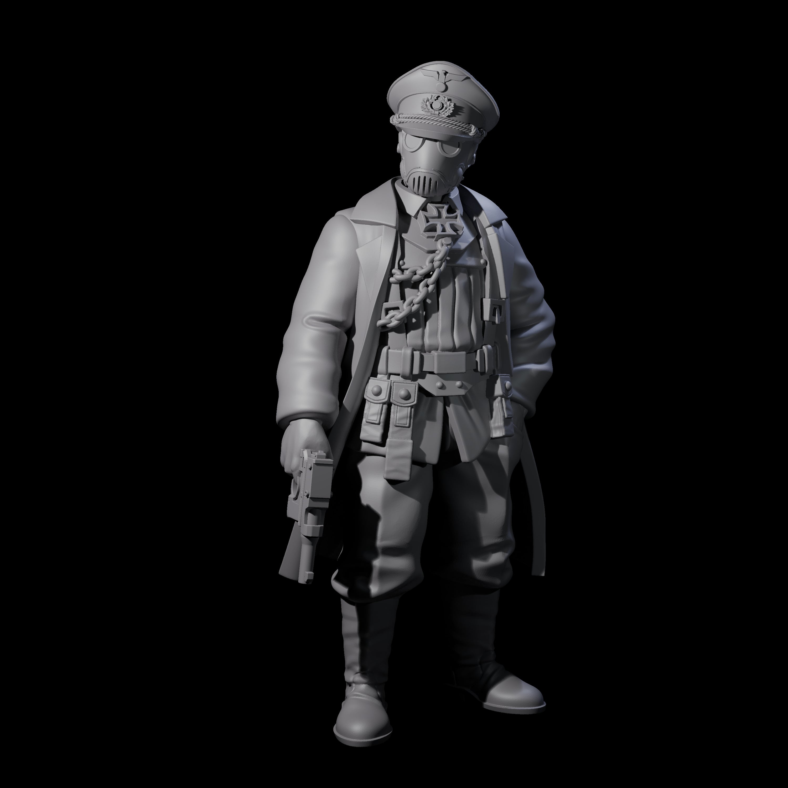 Weird War German Calculating Officer A Miniature for Dungeons and Dragons, Pathfinder or other TTRPGs