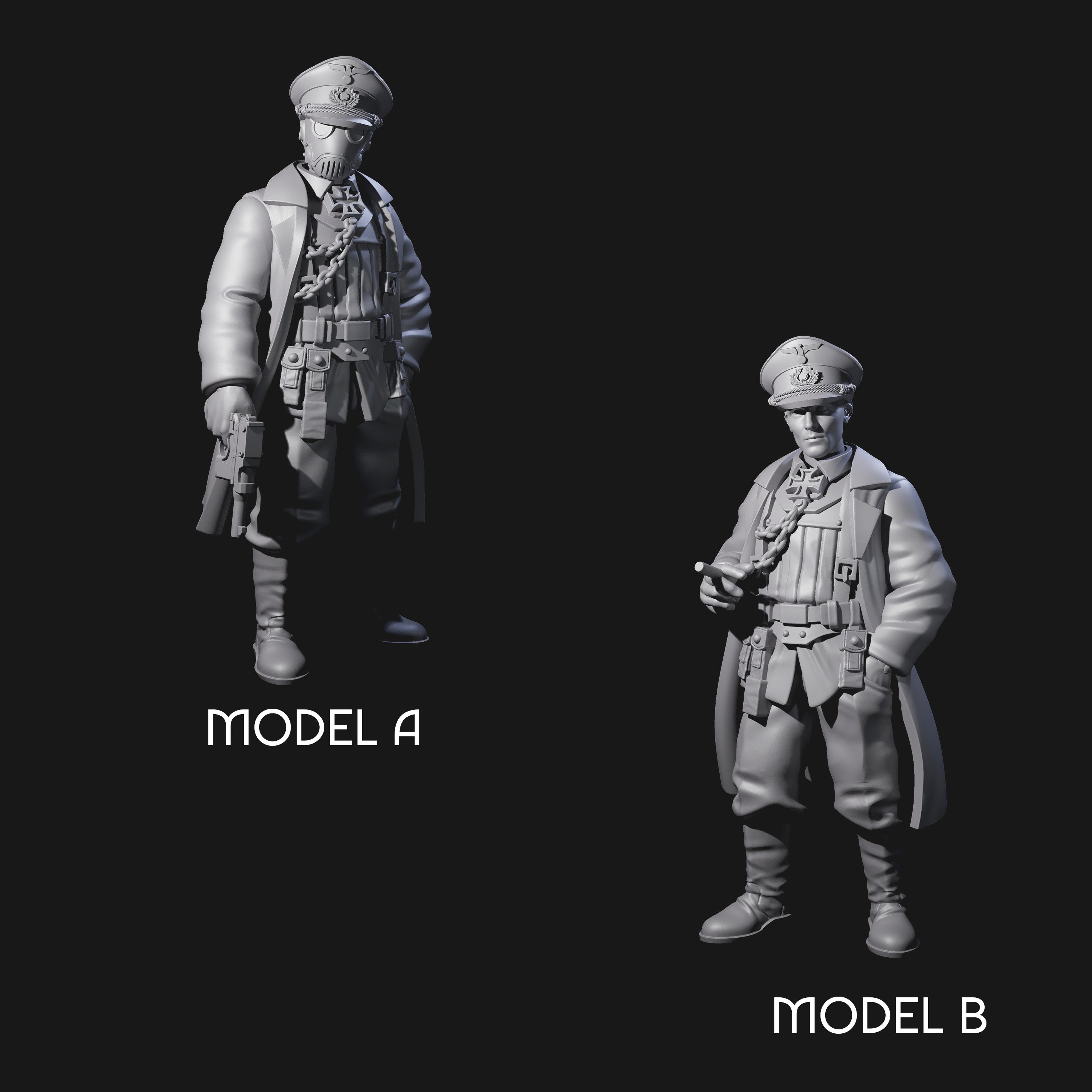 Weird War German Calculating Officers Miniature for Dungeons and Dragons, Pathfinder or other TTRPGs