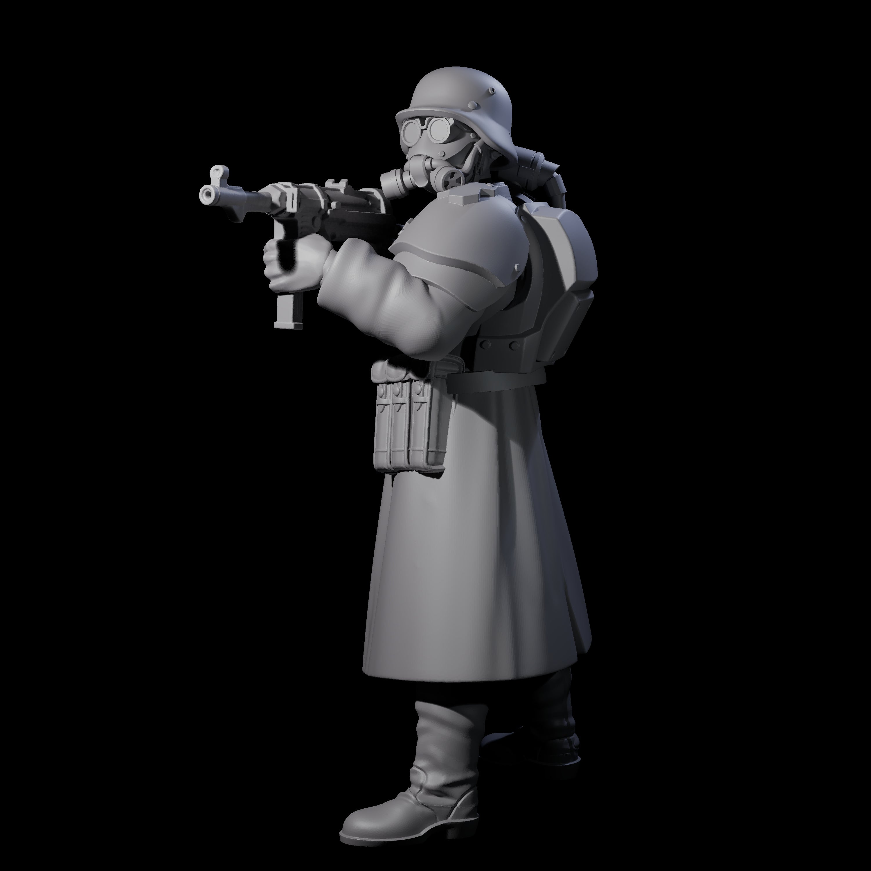 Weird War German Fast Firing SMG Commando B Miniature for Dungeons and Dragons, Pathfinder or other TTRPGs