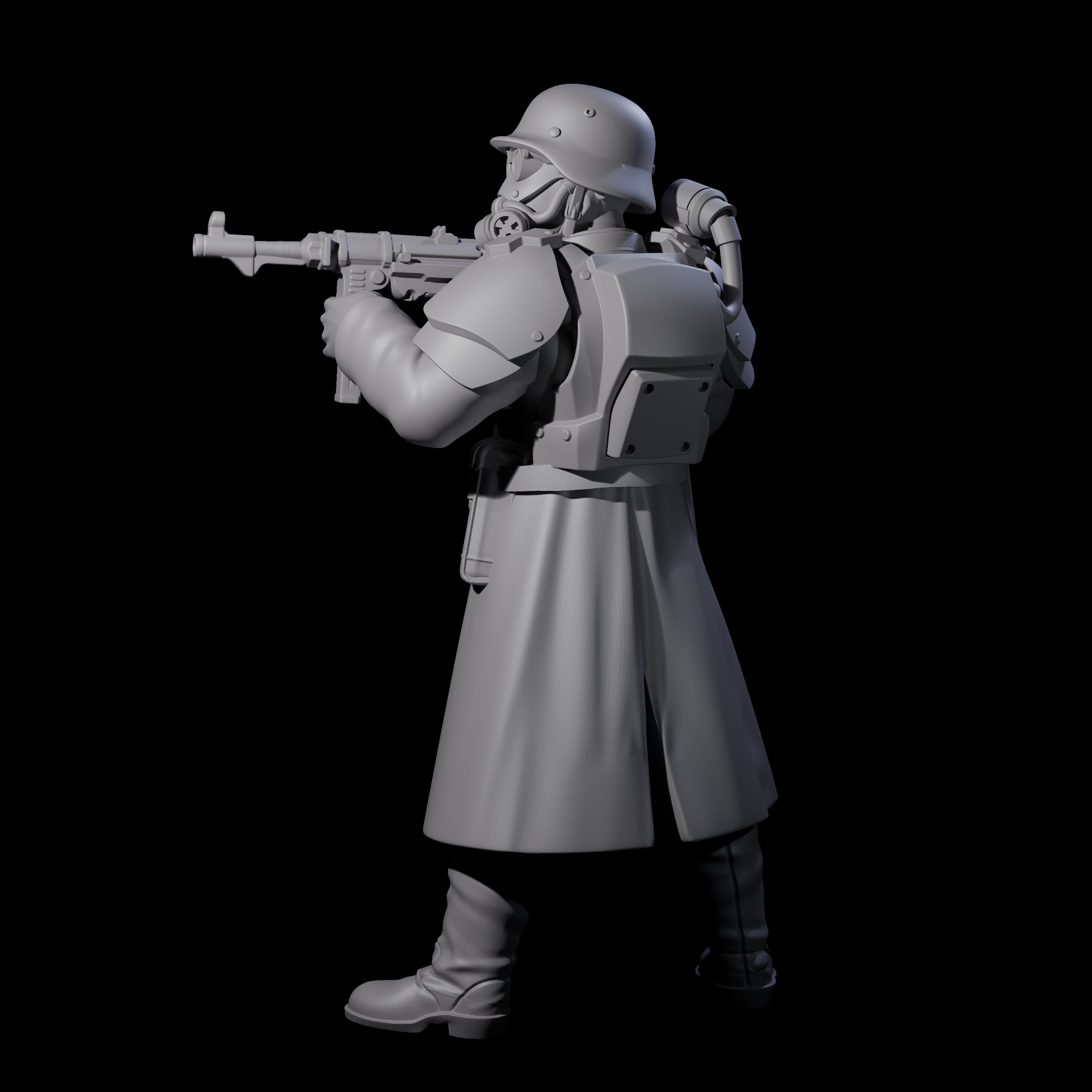 Weird War German Fast Firing SMG Commando B Miniature for Dungeons and Dragons, Pathfinder or other TTRPGs