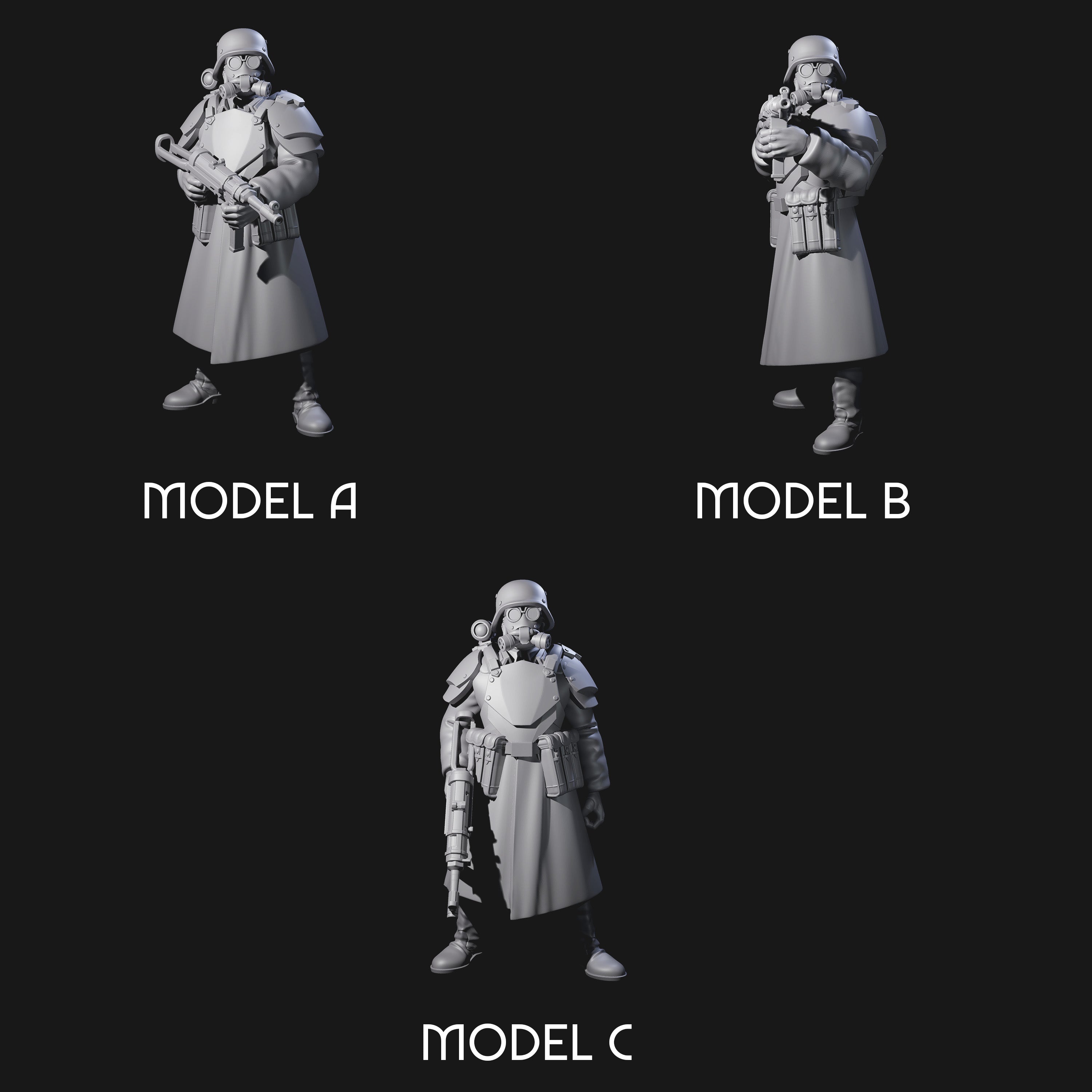 Weird War German Fast Firing SMG Commandos Miniature for Dungeons and Dragons, Pathfinder or other TTRPGs