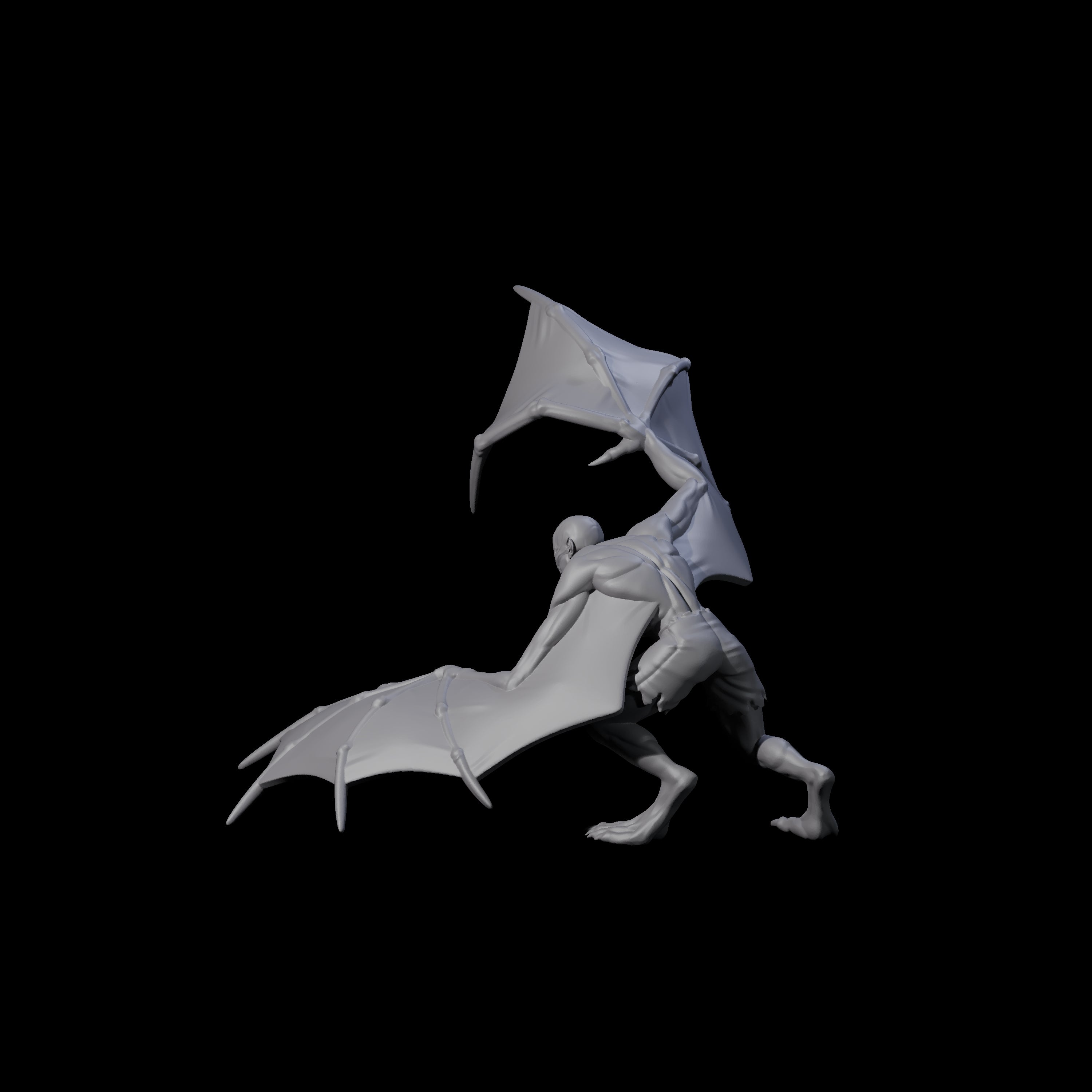 Weird War German Flapping Vampire Spawn A Miniature for Dungeons and Dragons, Pathfinder or other TTRPGs