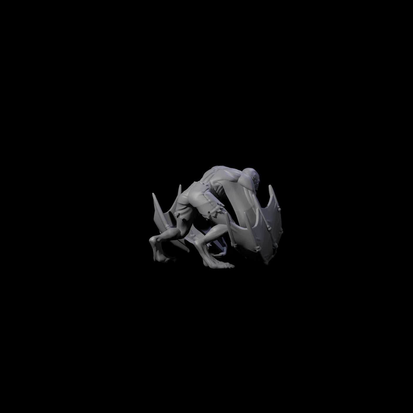 Weird War German Flapping Vampire Spawn E Miniature for Dungeons and Dragons, Pathfinder or other TTRPGs