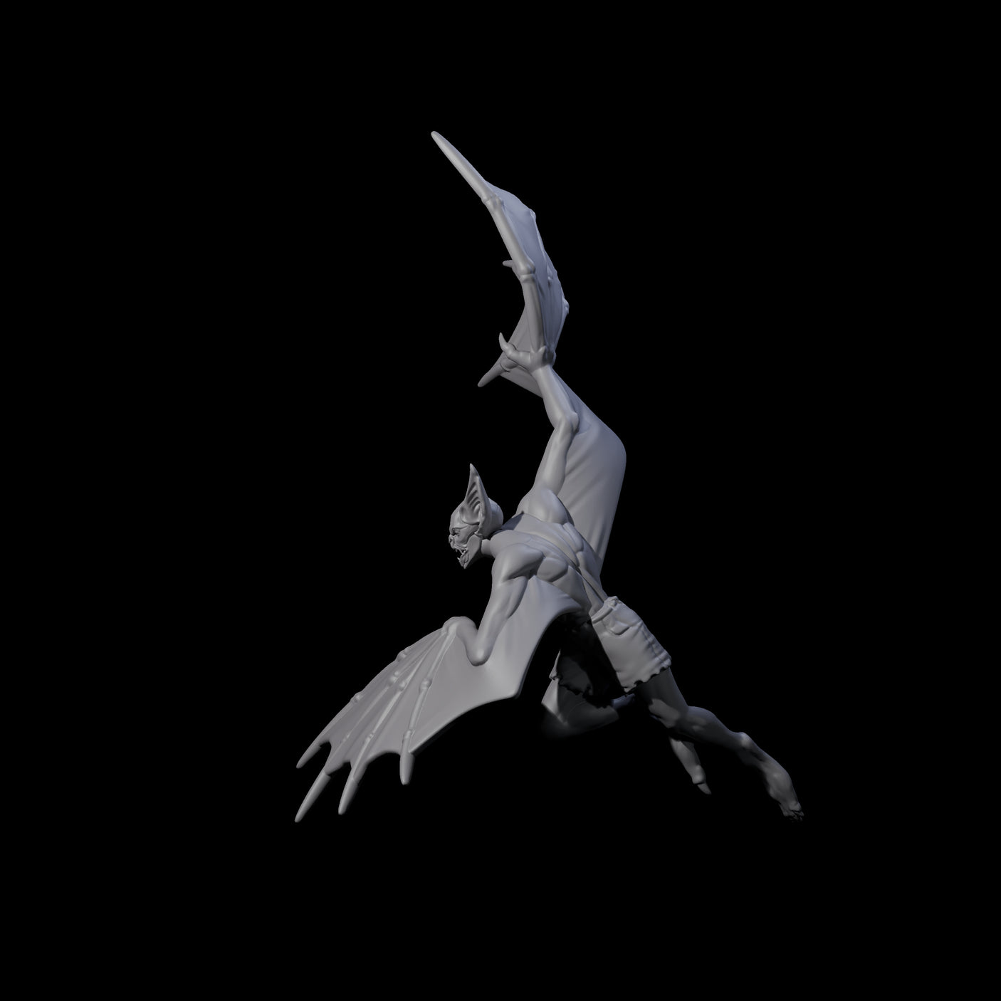 Weird War German Flapping Vampire Spawn F Miniature for Dungeons and Dragons, Pathfinder or other TTRPGs