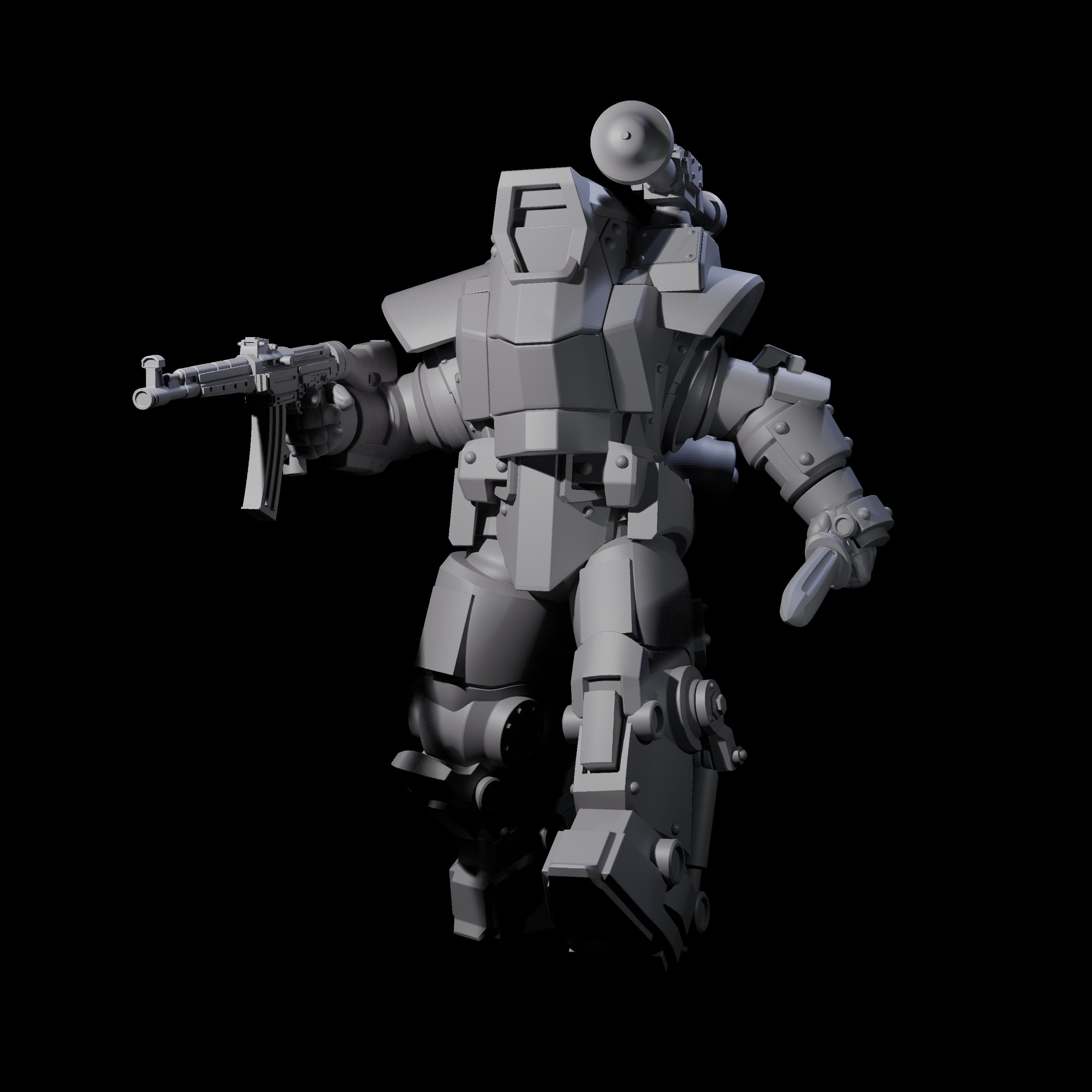 Weird War Mech Suited German Exo-Trooper A Miniature for Dungeons and Dragons, Pathfinder or other TTRPGs