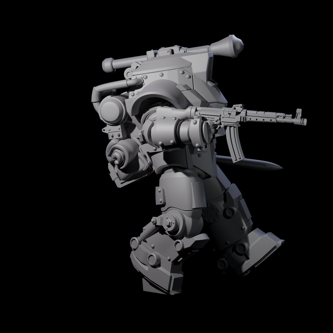 Weird War Mech Suited German Exo-Trooper A Miniature for Dungeons and Dragons, Pathfinder or other TTRPGs