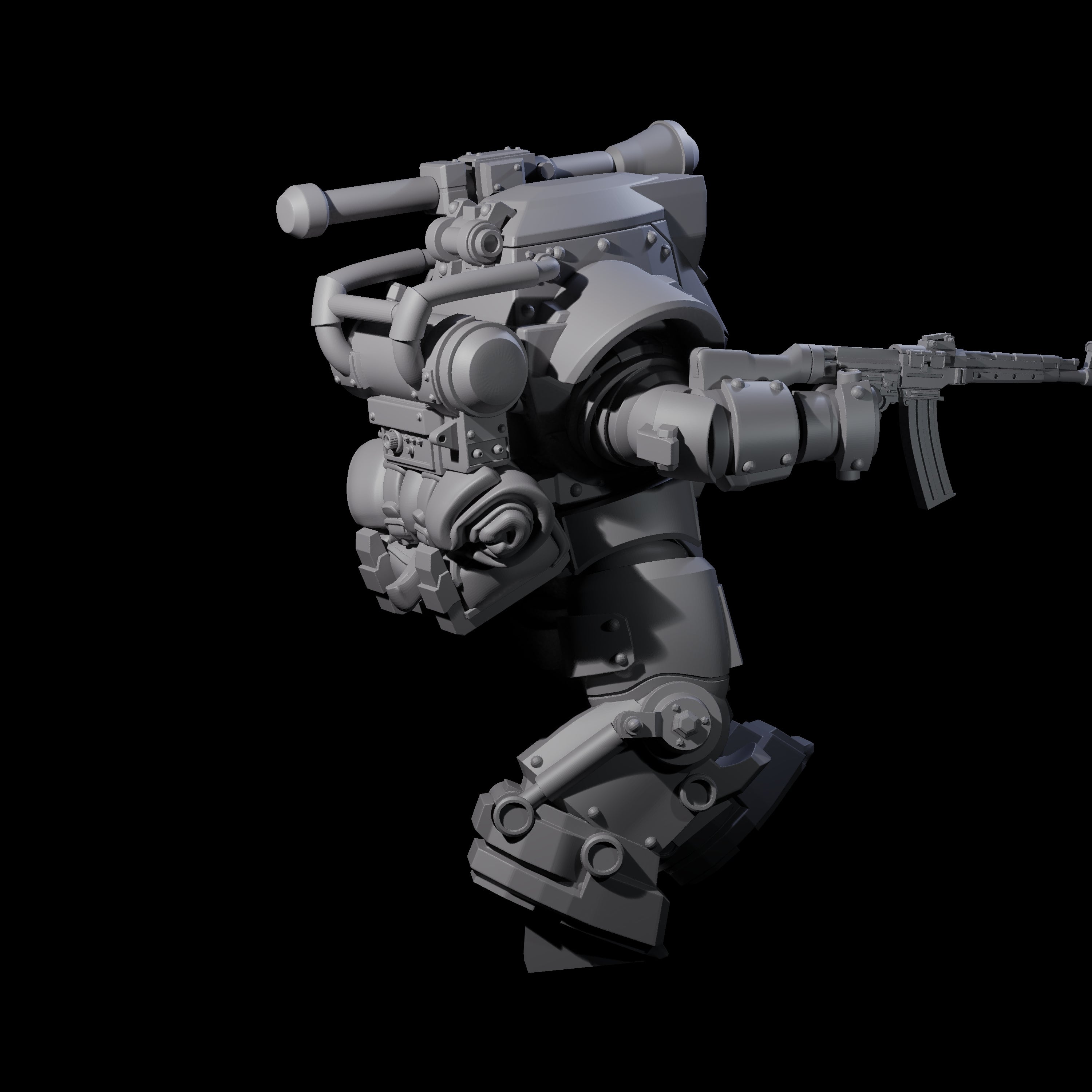 Weird War Mech Suited German Exo-Trooper A Miniature for Dungeons and Dragons, Pathfinder or other TTRPGs