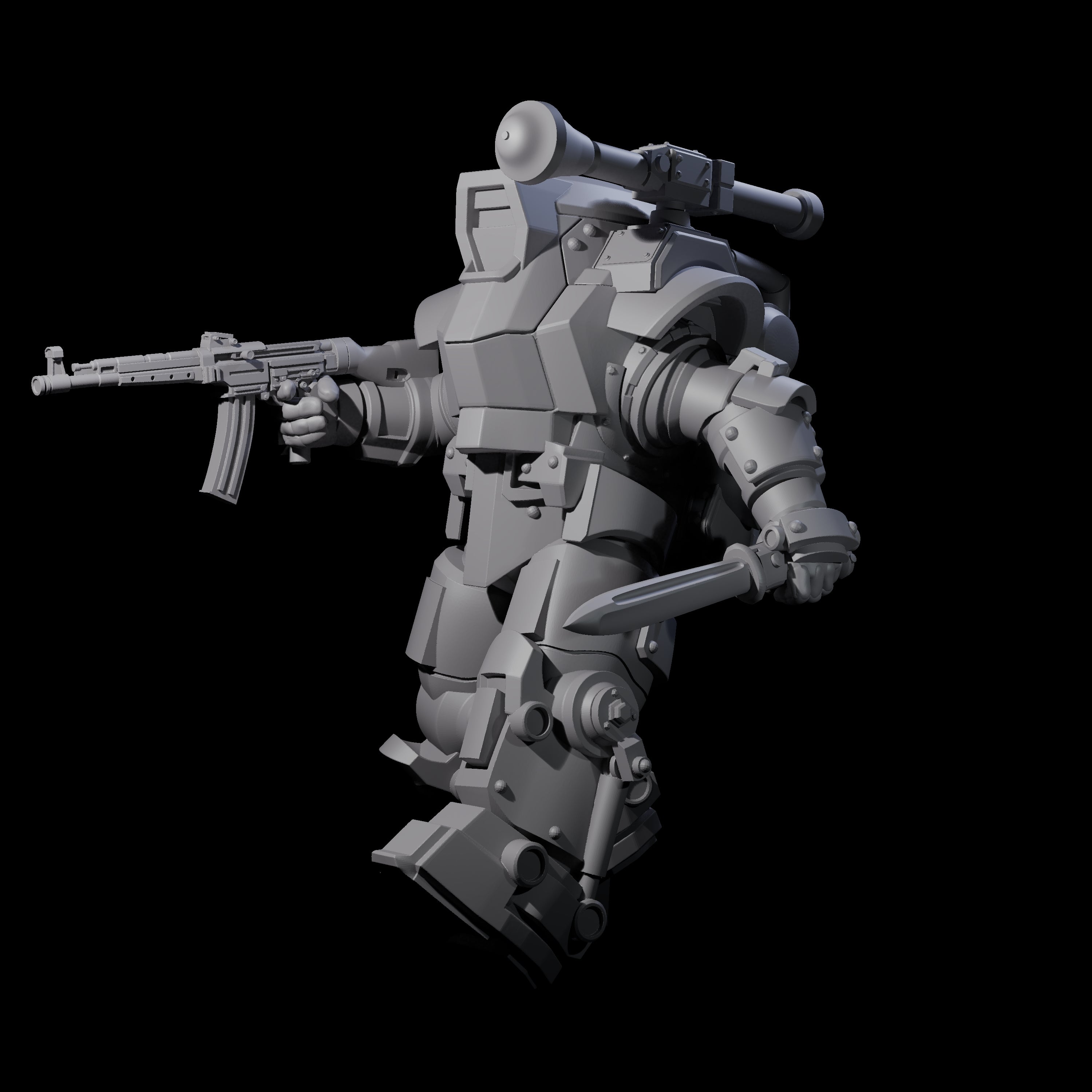 Weird War Mech Suited German Exo-Trooper A Miniature for Dungeons and Dragons, Pathfinder or other TTRPGs