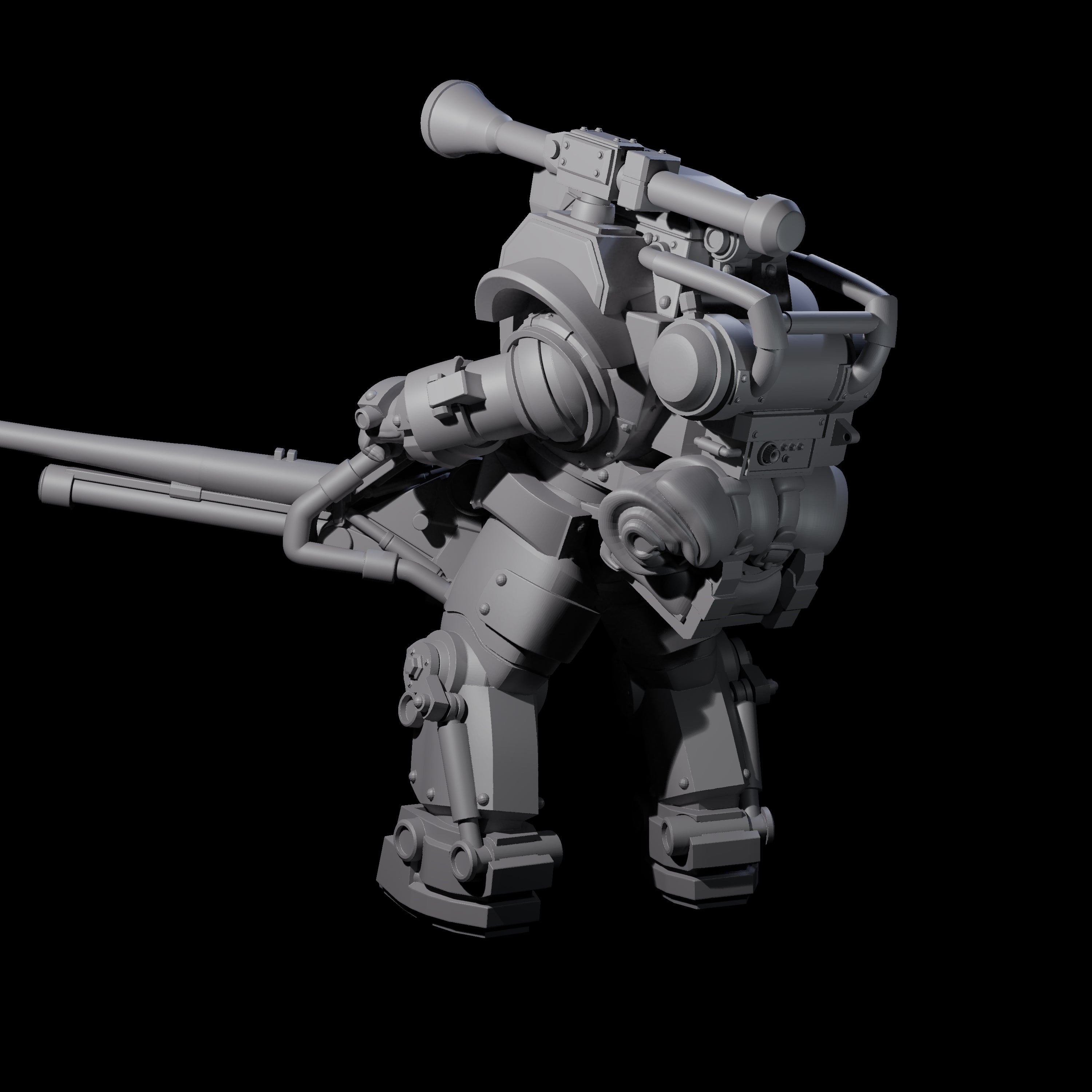 Weird War Mech Suited German Exo-Trooper B Miniature for Dungeons and Dragons, Pathfinder or other TTRPGs