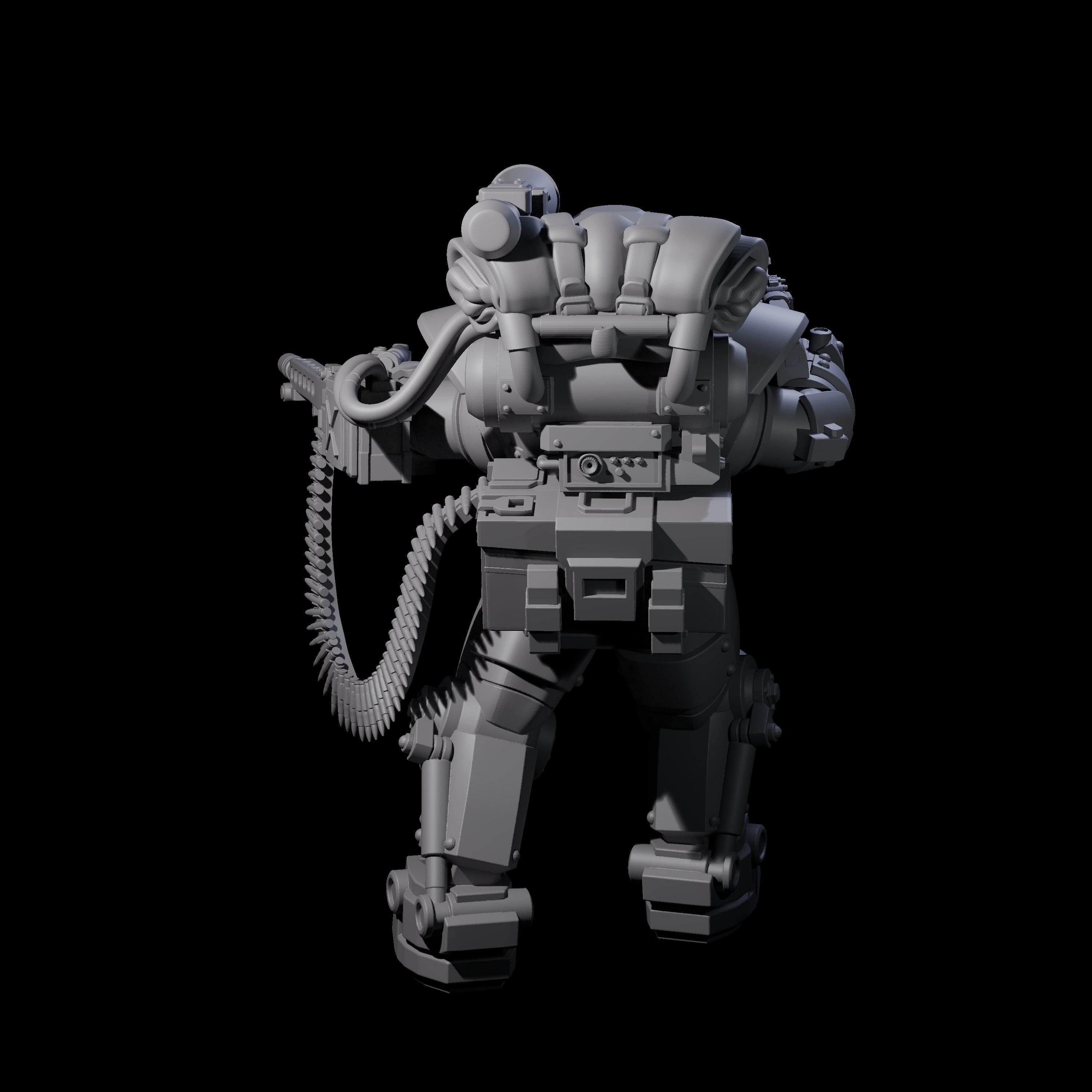 Weird War Mech Suited German Exo-Trooper C Miniature for Dungeons and Dragons, Pathfinder or other TTRPGs
