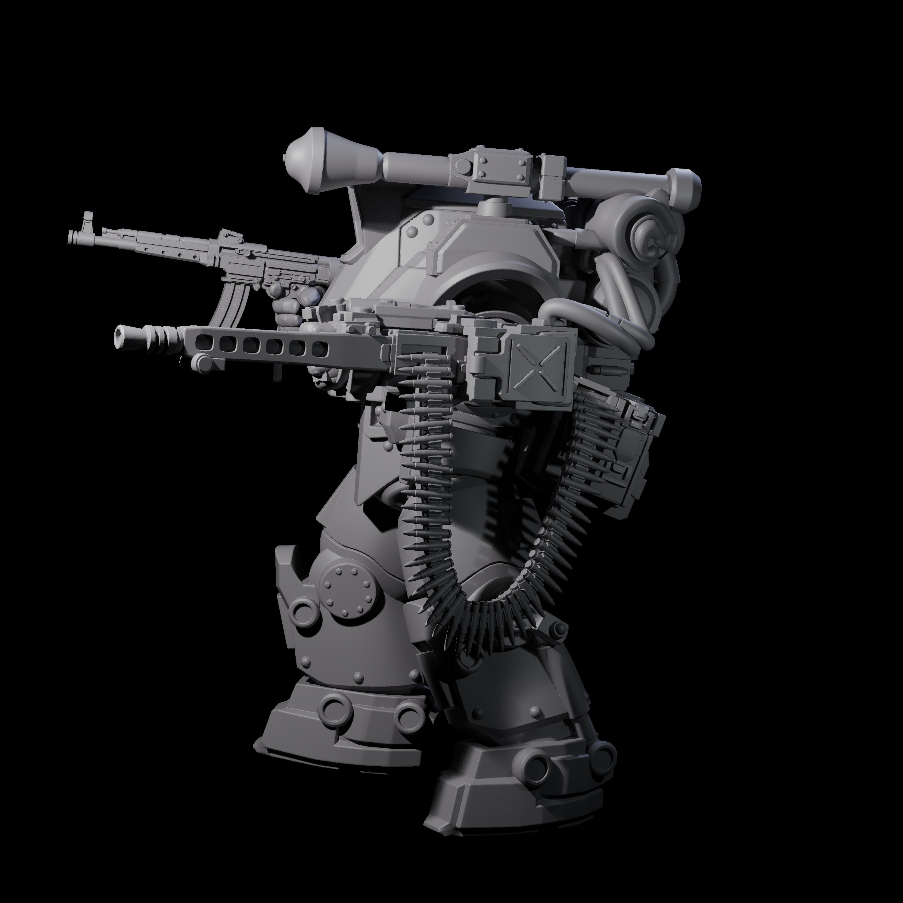 Weird War Mech Suited German Exo-Trooper C Miniature for Dungeons and Dragons, Pathfinder or other TTRPGs