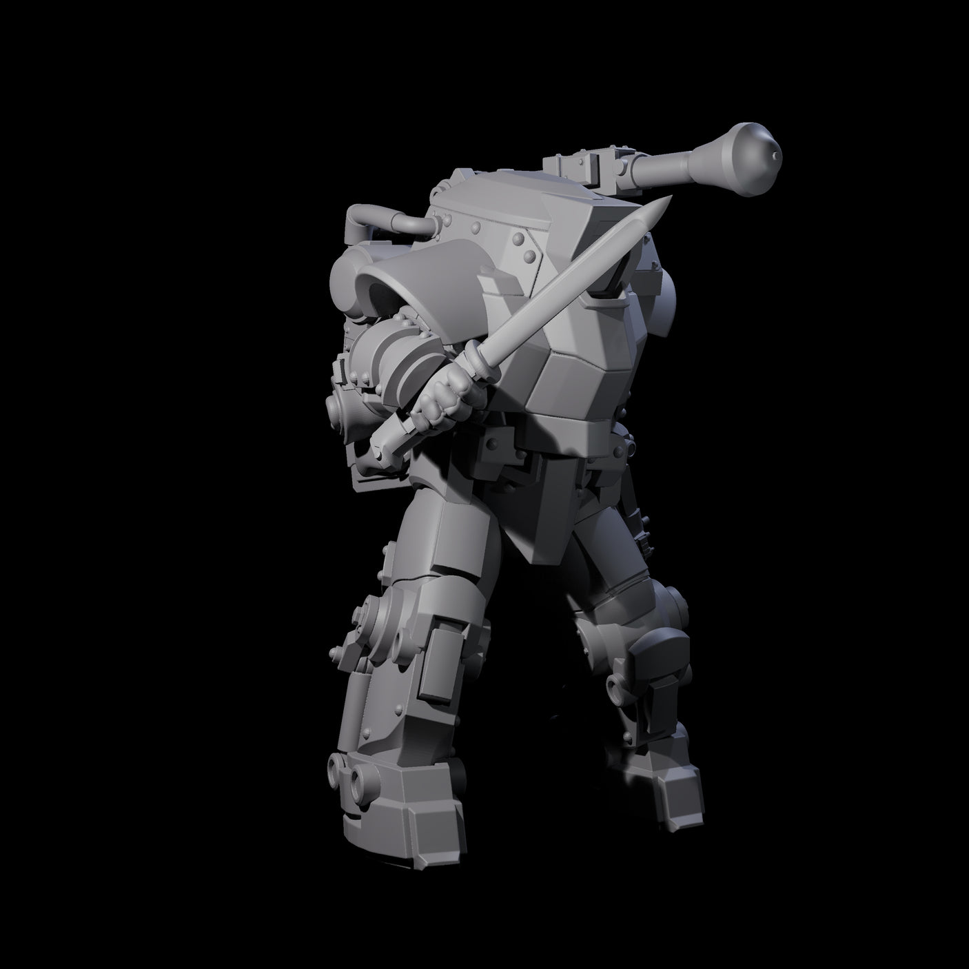 Weird War Mech Suited German Exo-Trooper D Miniature for Dungeons and Dragons, Pathfinder or other TTRPGs