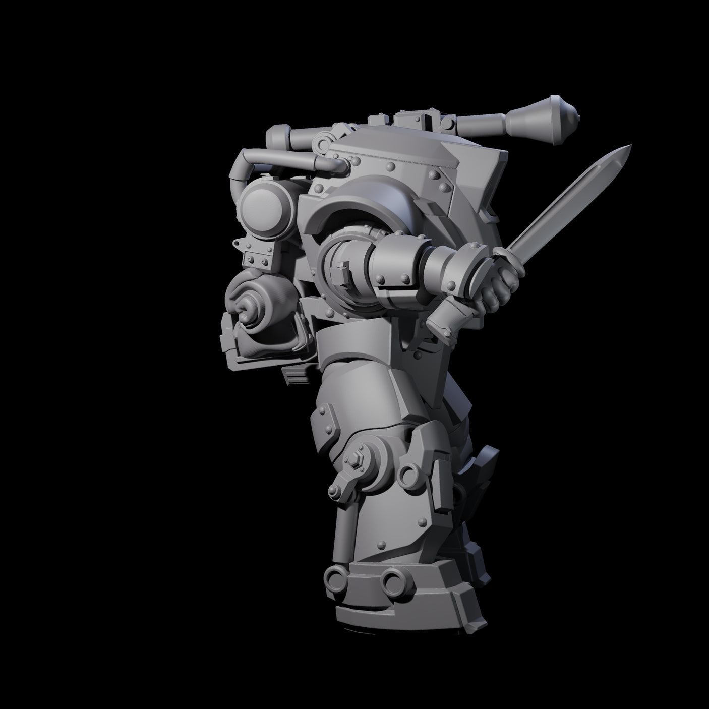 Weird War Mech Suited German Exo-Trooper D Miniature for Dungeons and Dragons, Pathfinder or other TTRPGs