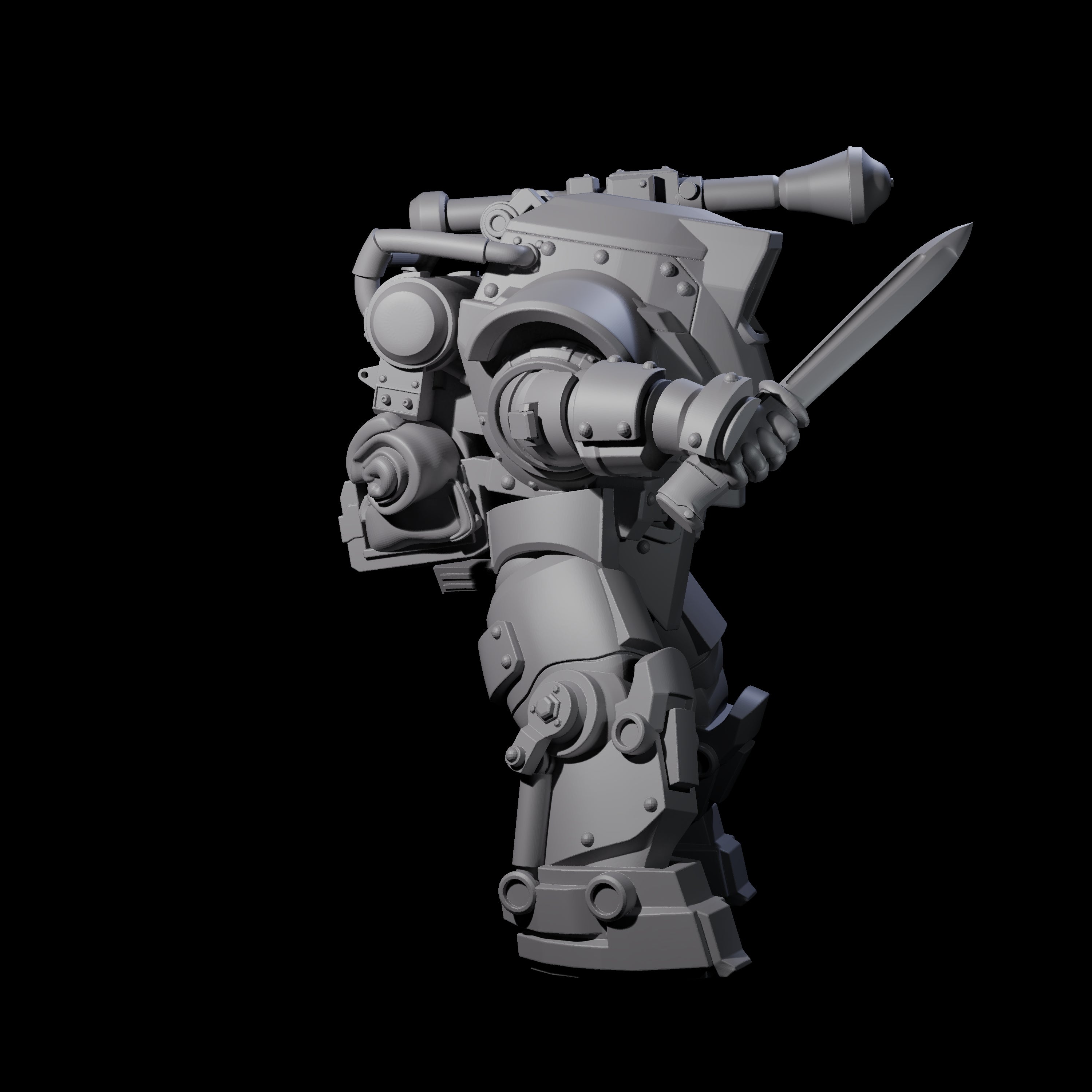 Weird War Mech Suited German Exo-Trooper D Miniature for Dungeons and Dragons, Pathfinder or other TTRPGs