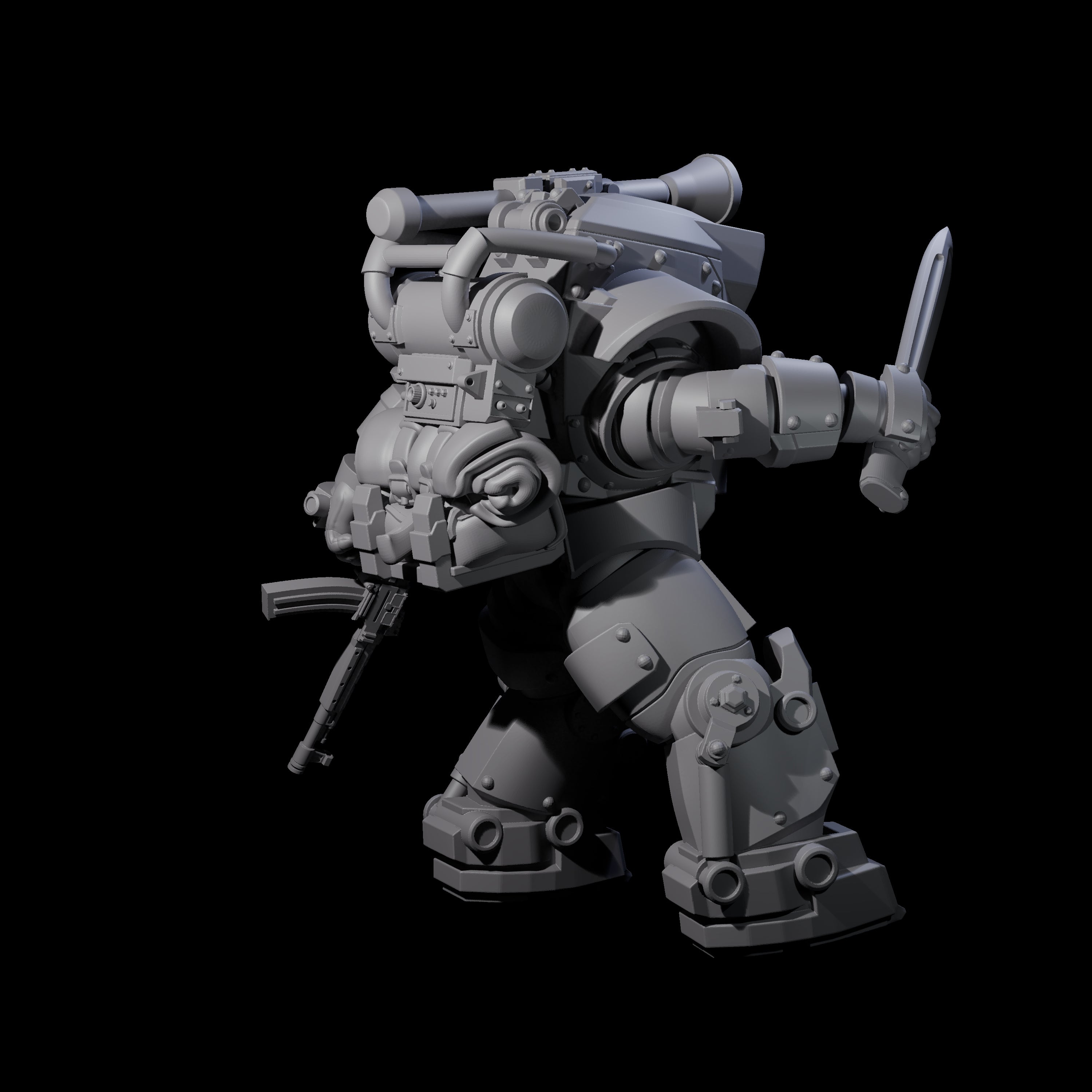 Weird War Mech Suited German Exo-Trooper D Miniature for Dungeons and Dragons, Pathfinder or other TTRPGs