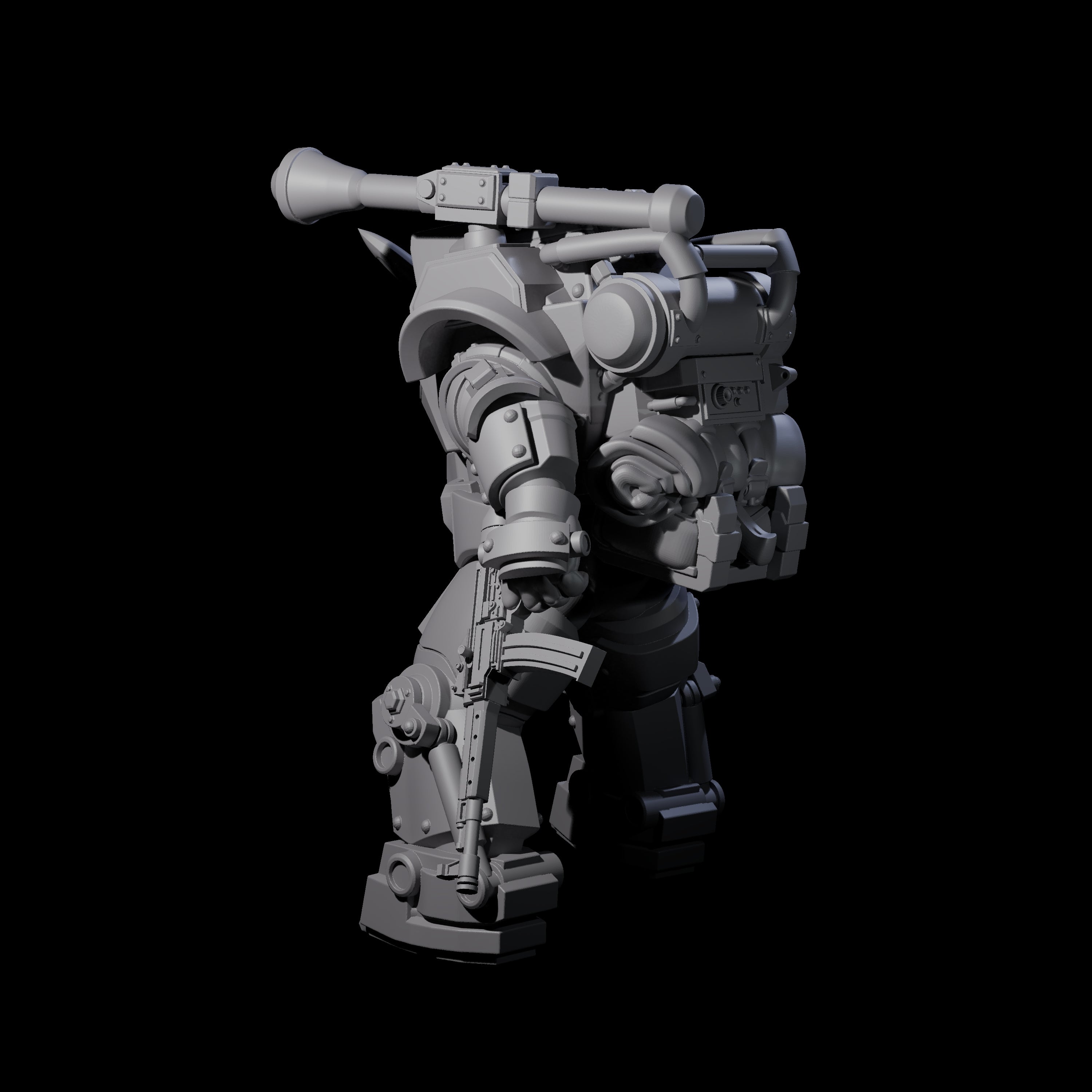 Weird War Mech Suited German Exo-Trooper D Miniature for Dungeons and Dragons, Pathfinder or other TTRPGs