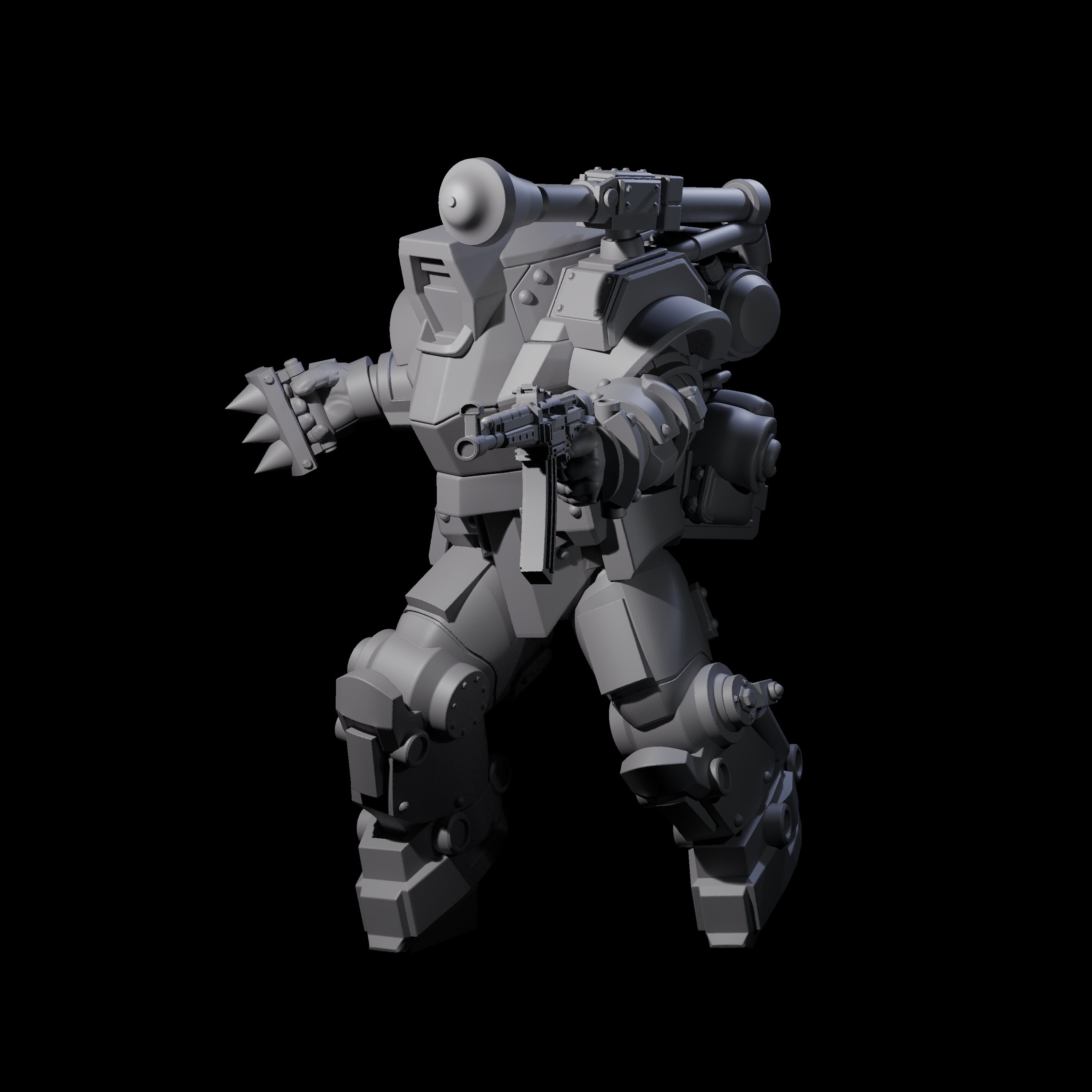Weird War Mech Suited German Exo-Trooper E Miniature for Dungeons and Dragons, Pathfinder or other TTRPGs