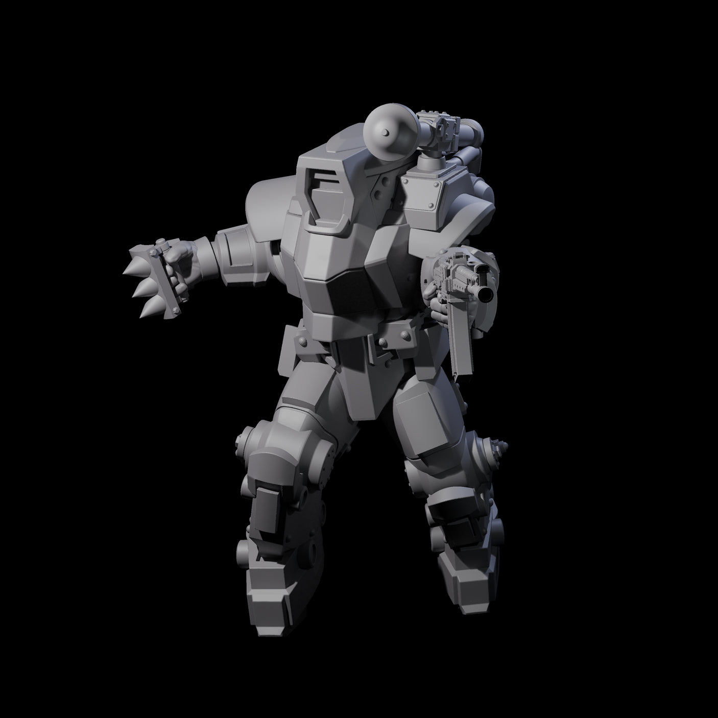 Weird War Mech Suited German Exo-Trooper E Miniature for Dungeons and Dragons, Pathfinder or other TTRPGs