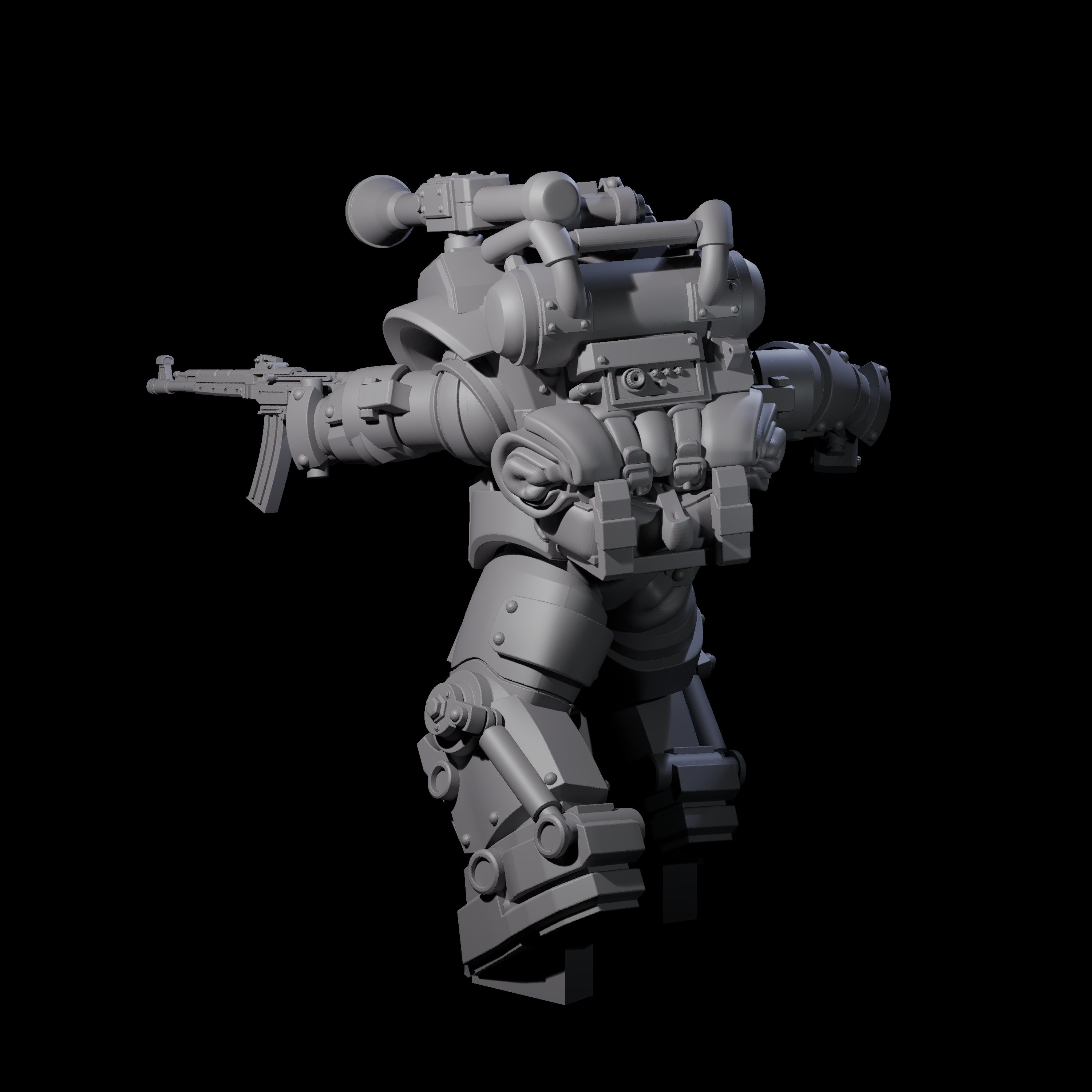 Weird War Mech Suited German Exo-Trooper E Miniature for Dungeons and Dragons, Pathfinder or other TTRPGs
