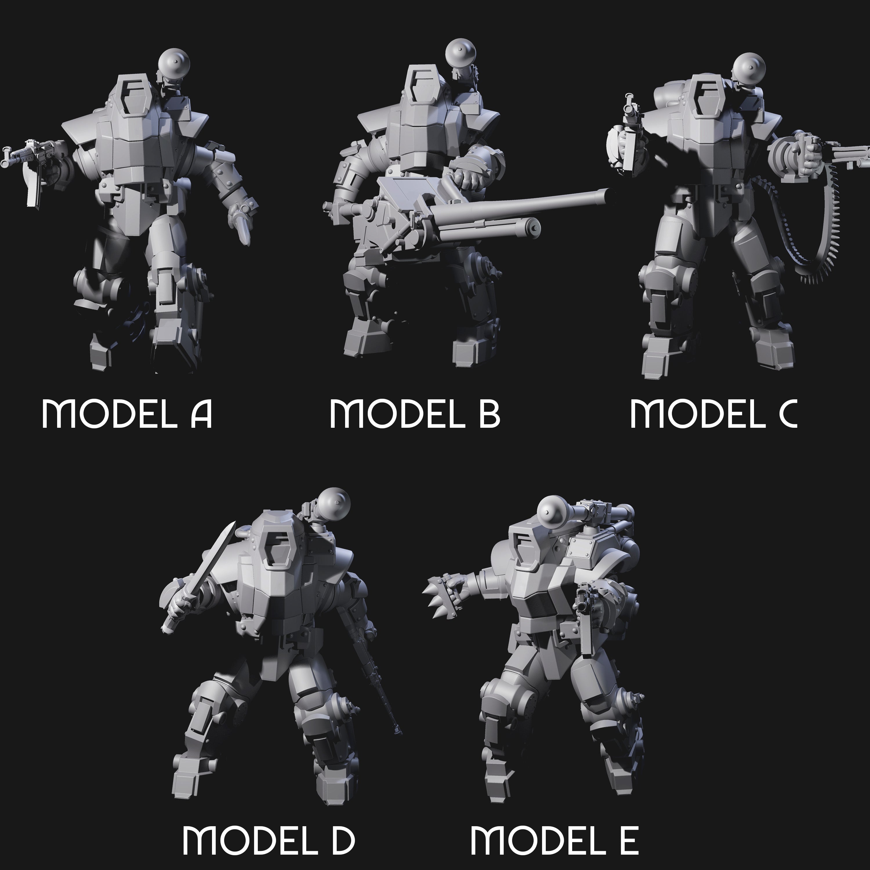 Weird War Mech Suited German Exo-Troopers Miniature for Dungeons and Dragons, Pathfinder or other TTRPGs