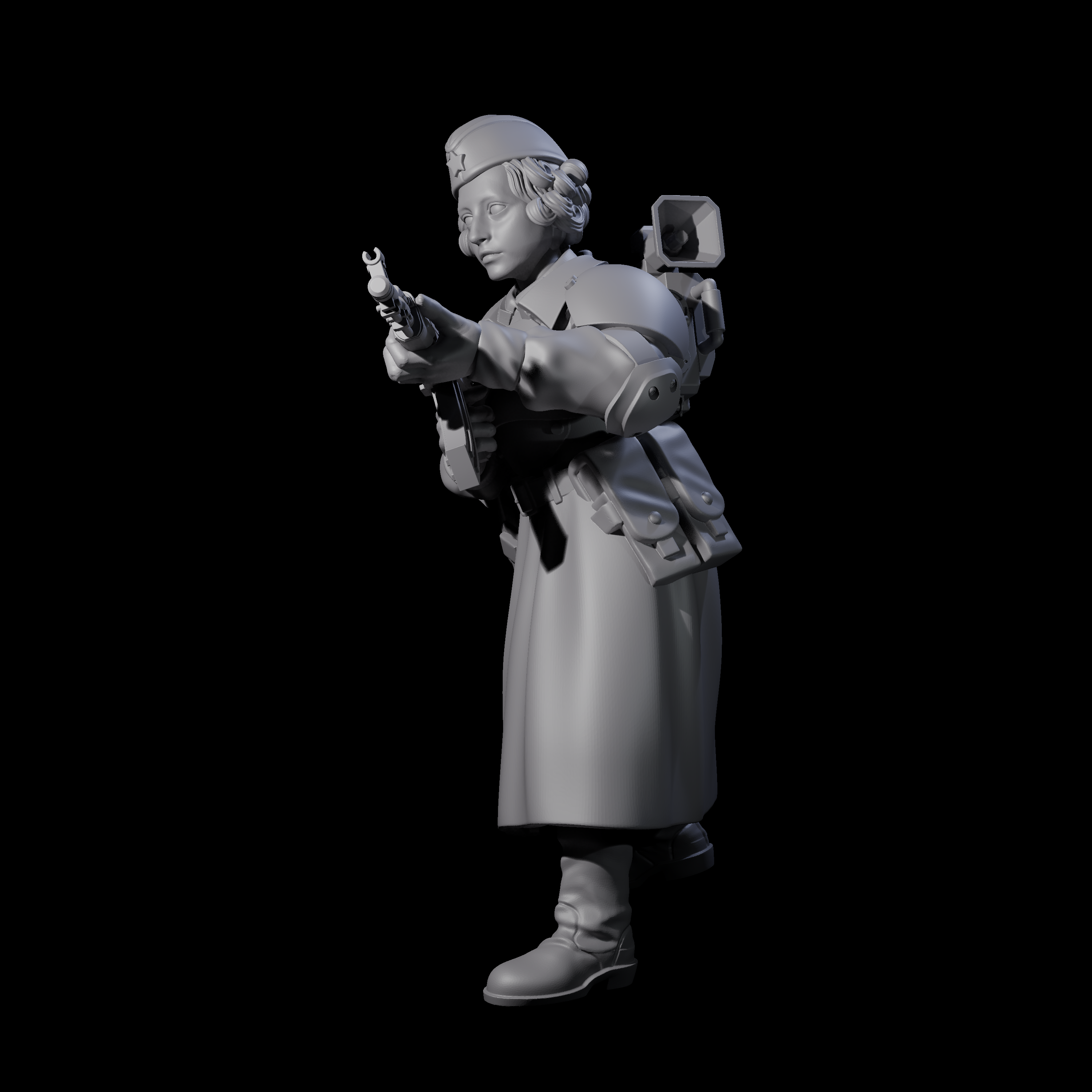 Weird War Soviet AK47 Fighting War Maiden B Miniature for Dungeons and Dragons, Pathfinder or other TTRPGs