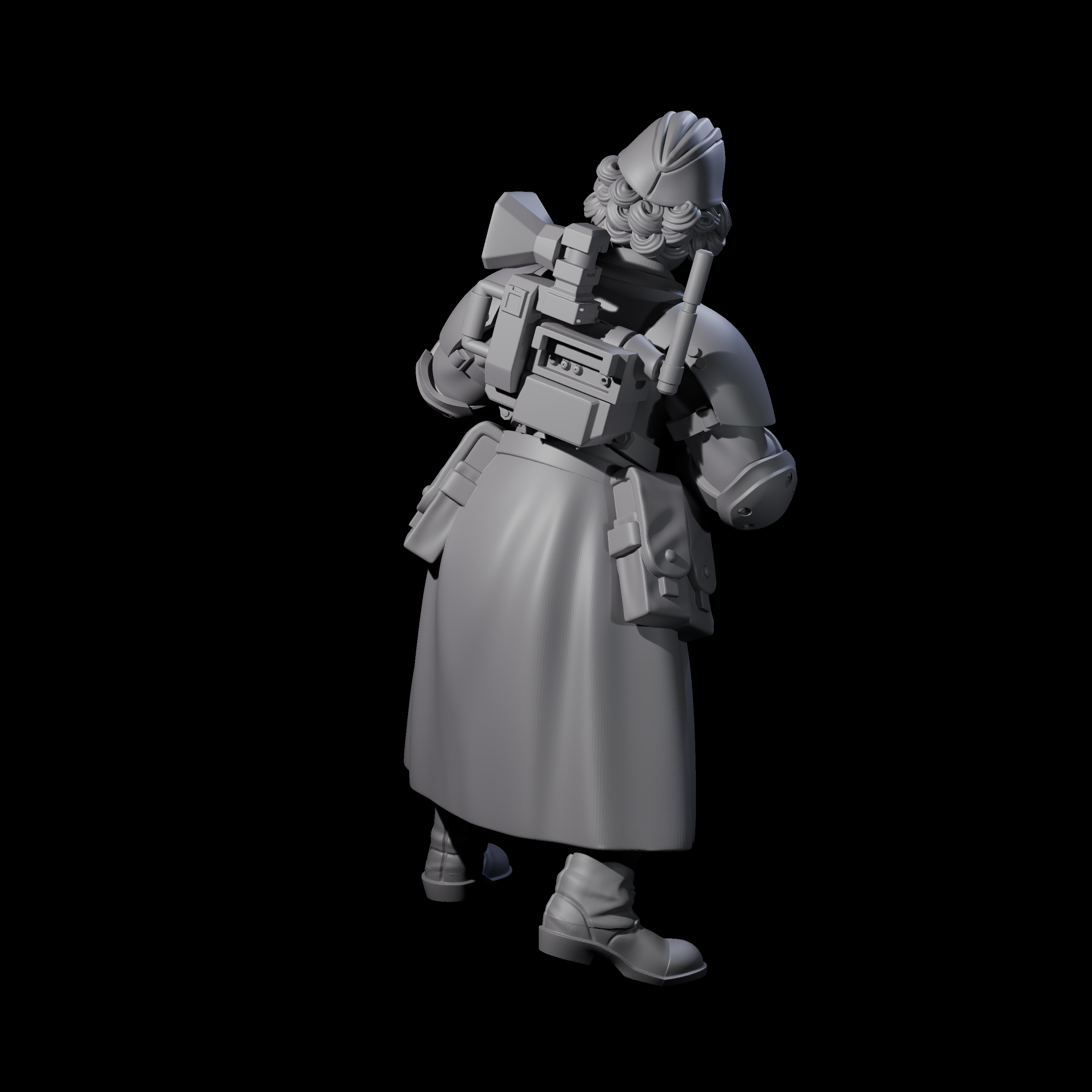 Weird War Soviet AK47 Fighting War Maiden B Miniature for Dungeons and Dragons, Pathfinder or other TTRPGs